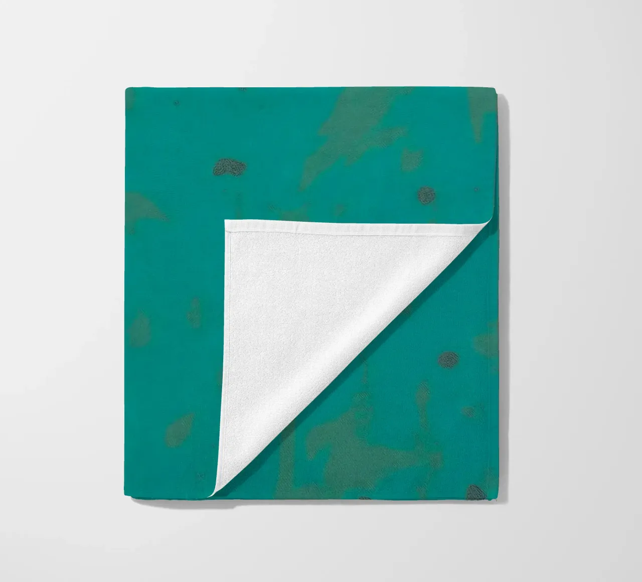 Bright turquoise background with subtle texture beach towel by DesignDoodle