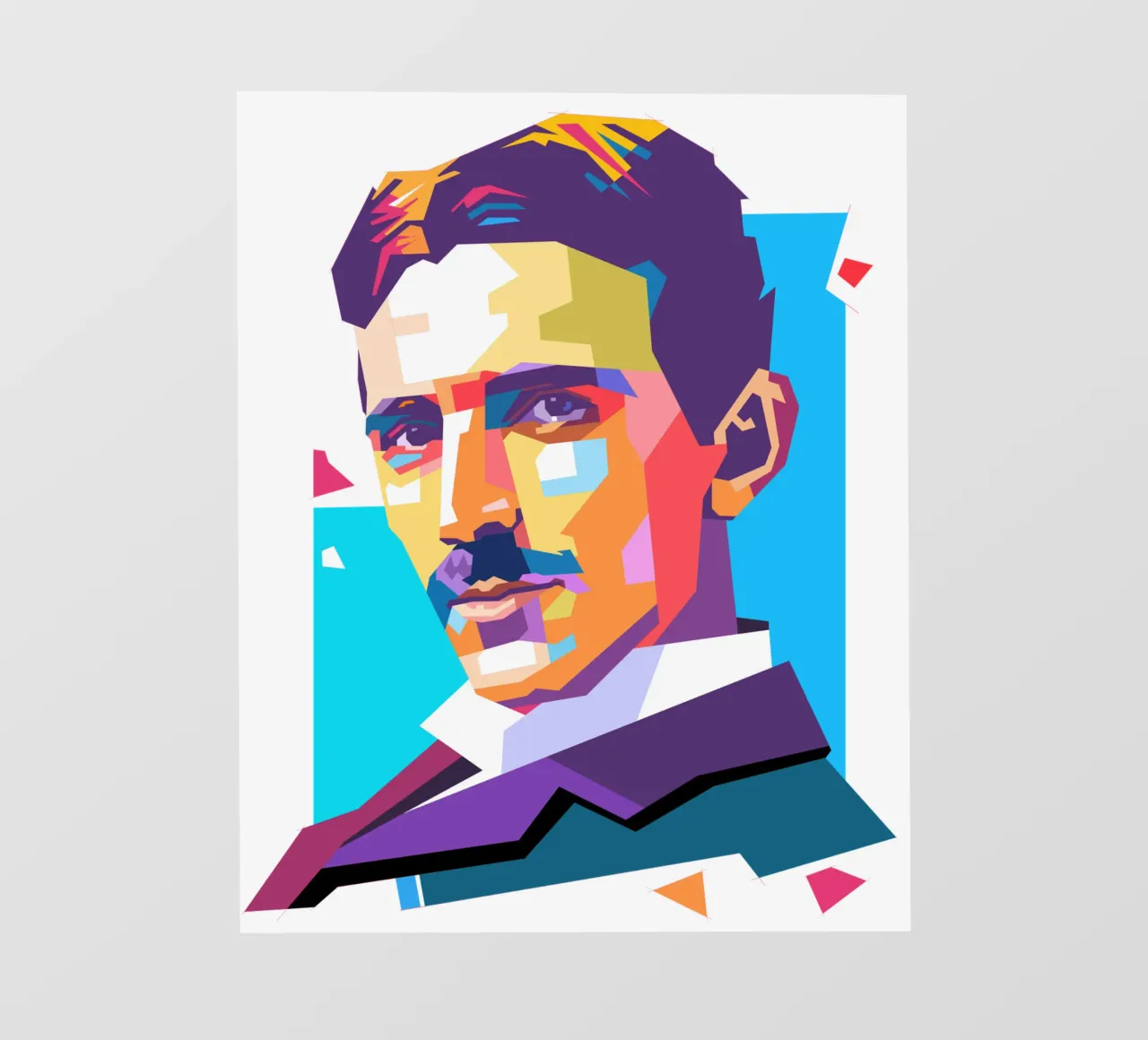 Ritratto pop art di Nikola Tesla telo in pvc da Hantamrata