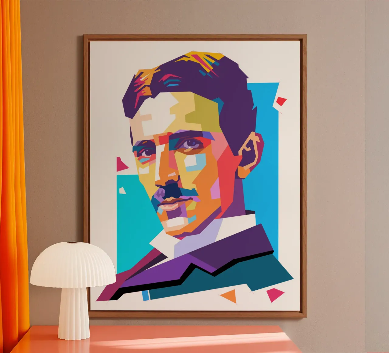 Nikola Tesla pop art portrait forex plate by Hantamrata
