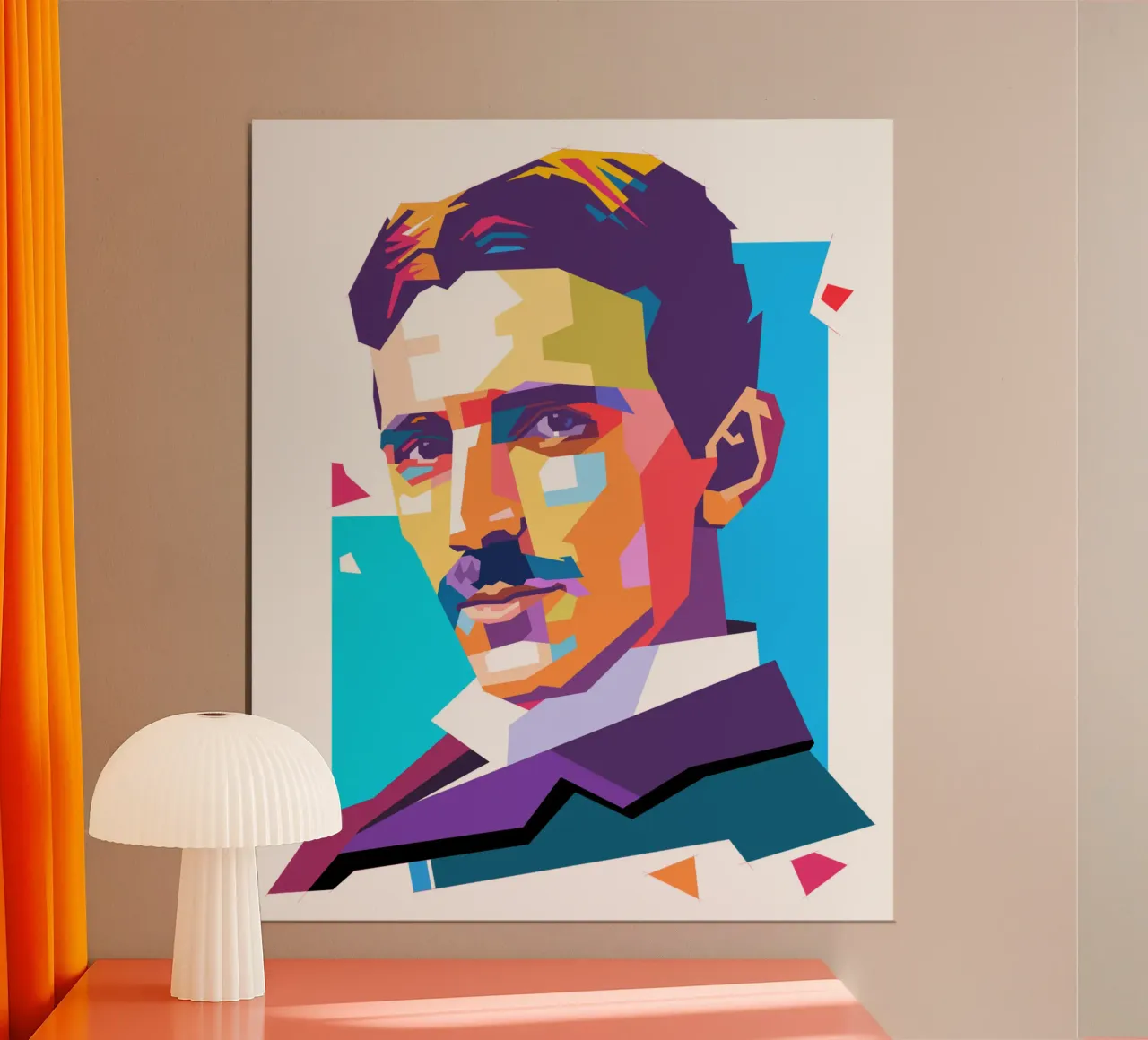 Nikola Tesla Pop-Art-Porträt Hahnemühle von Hantamrata