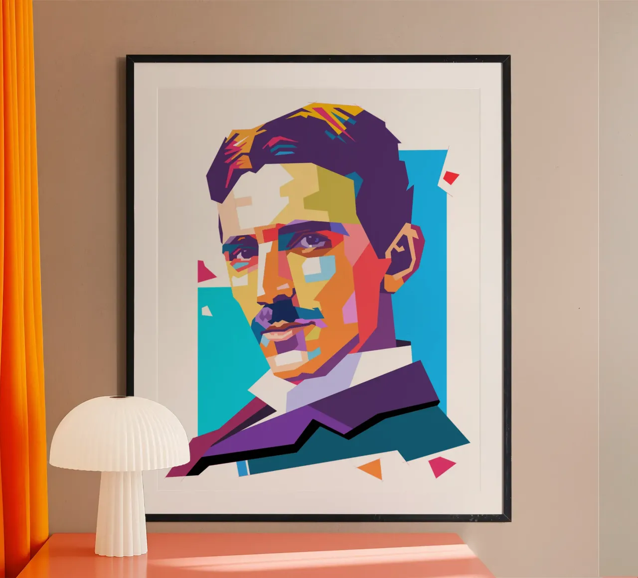Nikola Tesla Pop-Art-Porträt Hahnemühle von Hantamrata
