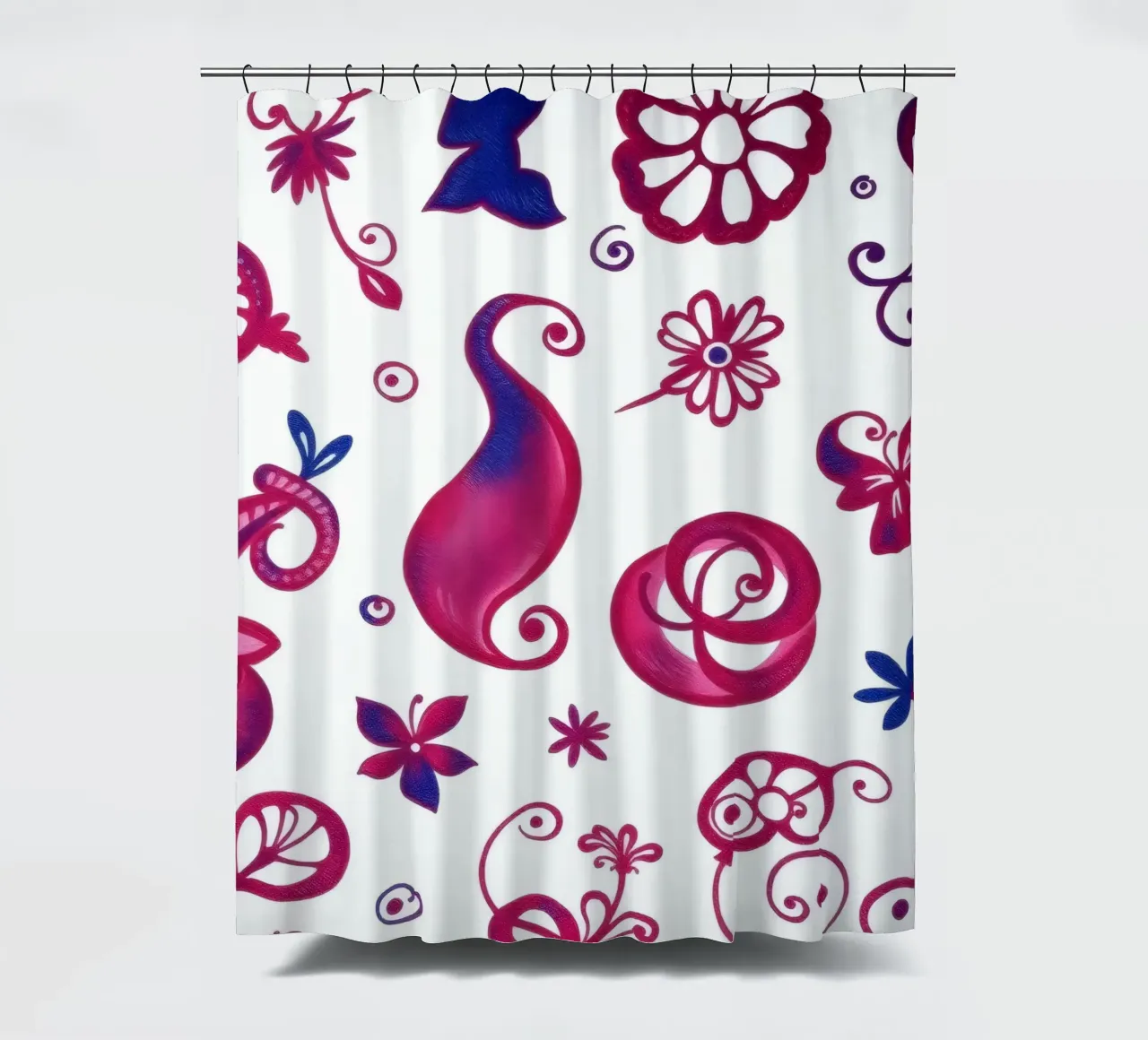 Colorful floral patterns create an artistic background shower curtain by DesignDoodle