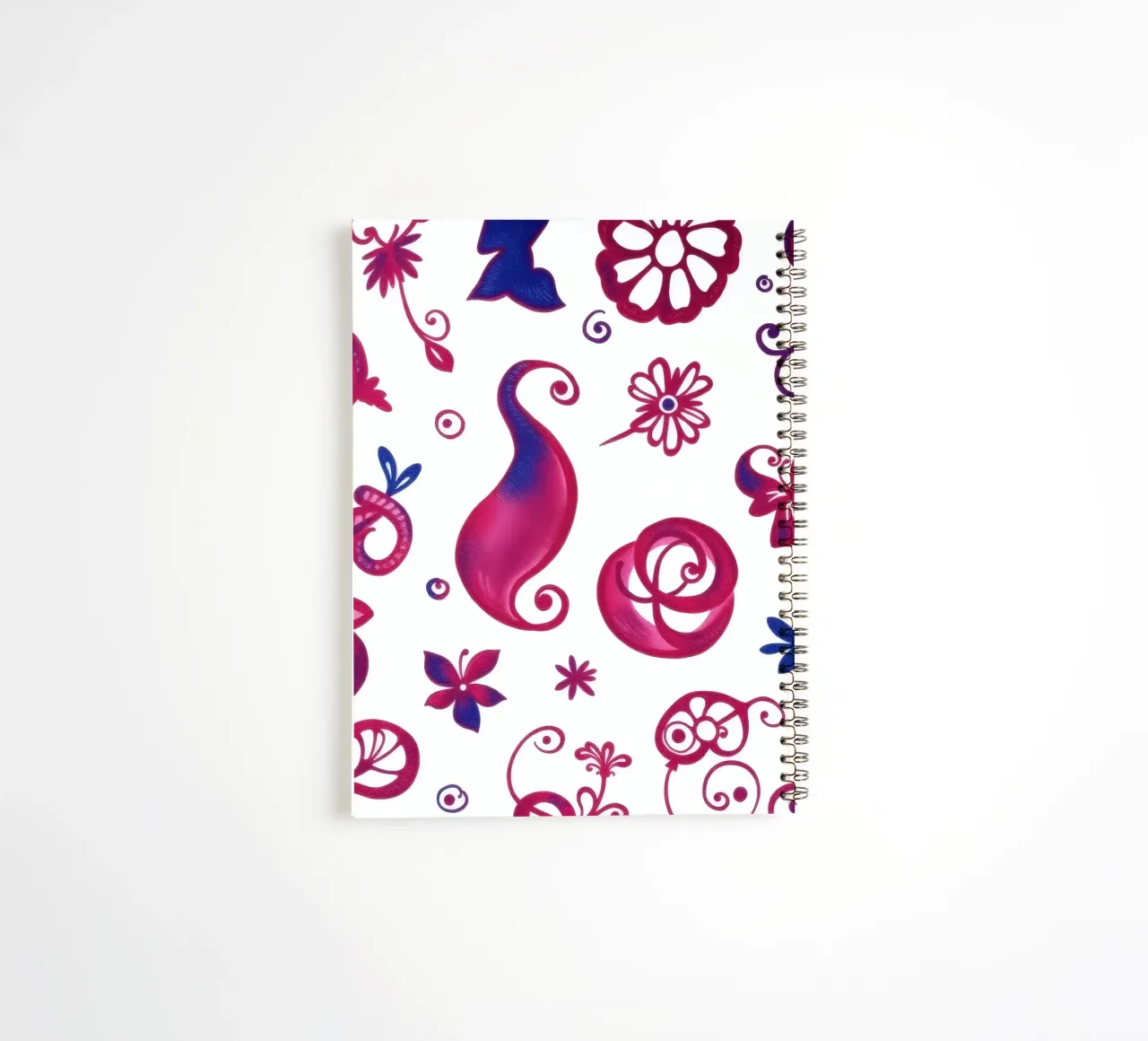 Colorful floral patterns create an artistic background spiral notebook by DesignDoodle