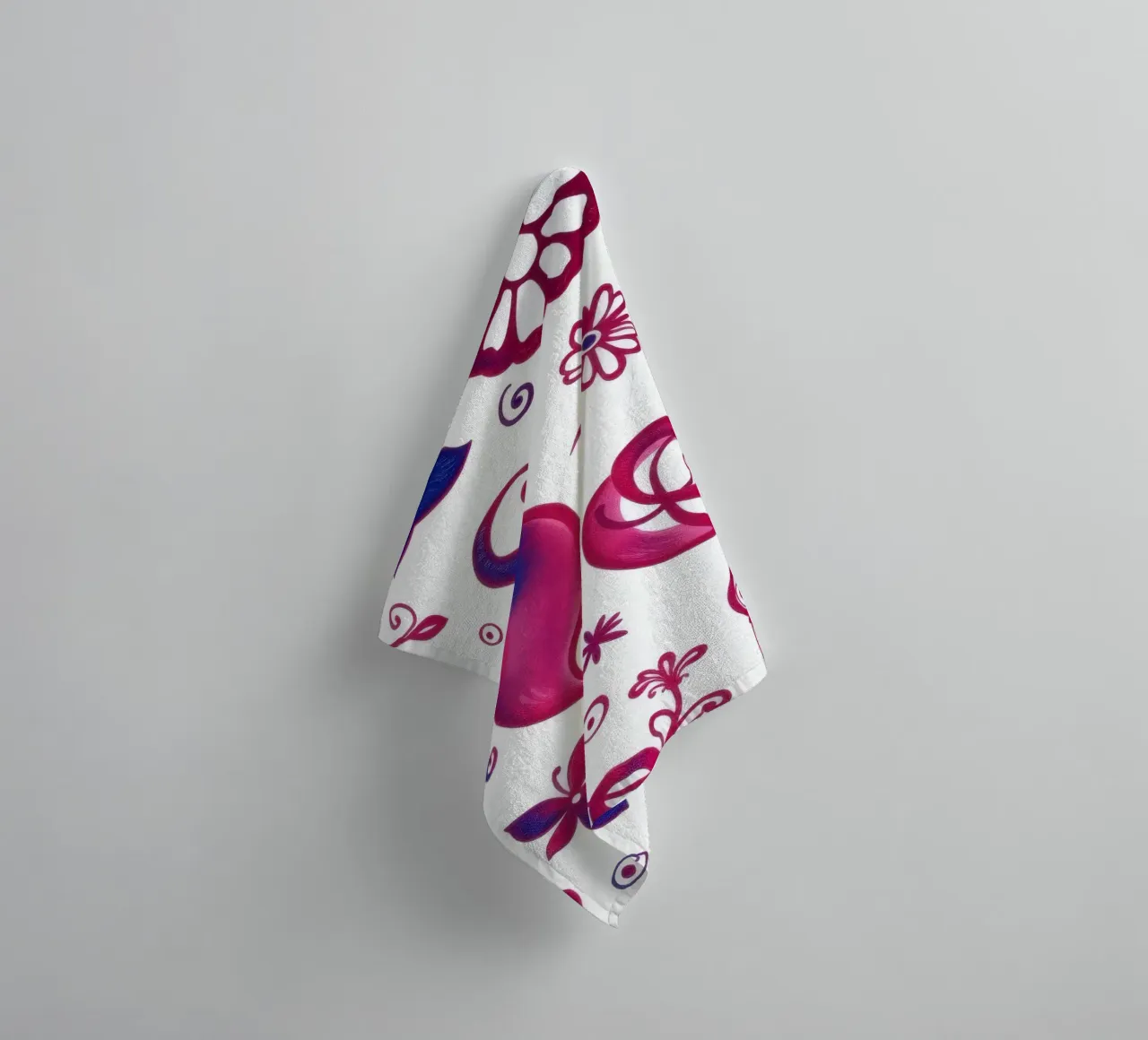 Colorful floral patterns create an artistic background towel by DesignDoodle