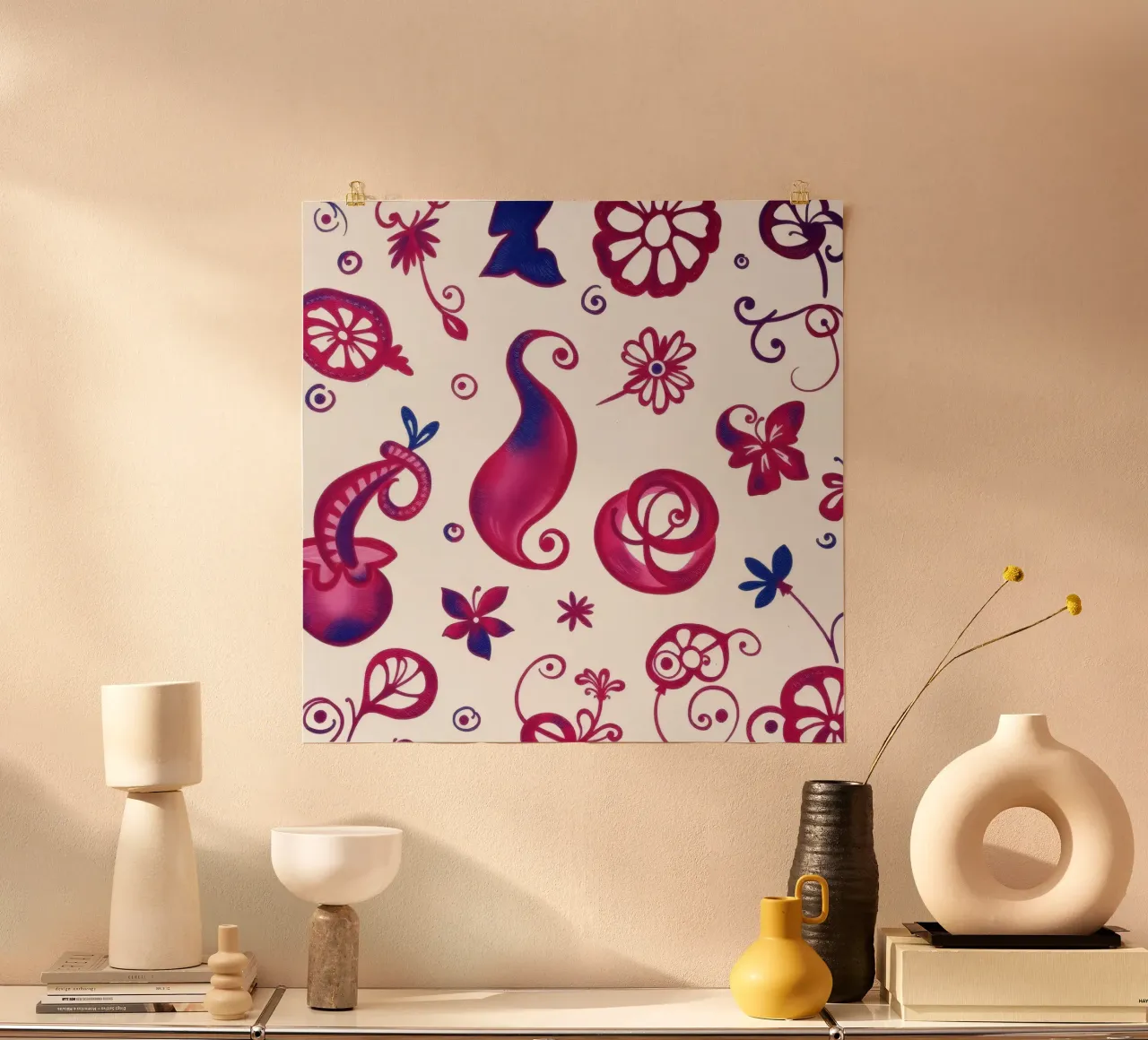 Colorful floral patterns create an artistic background hahnemühle by DesignDoodle