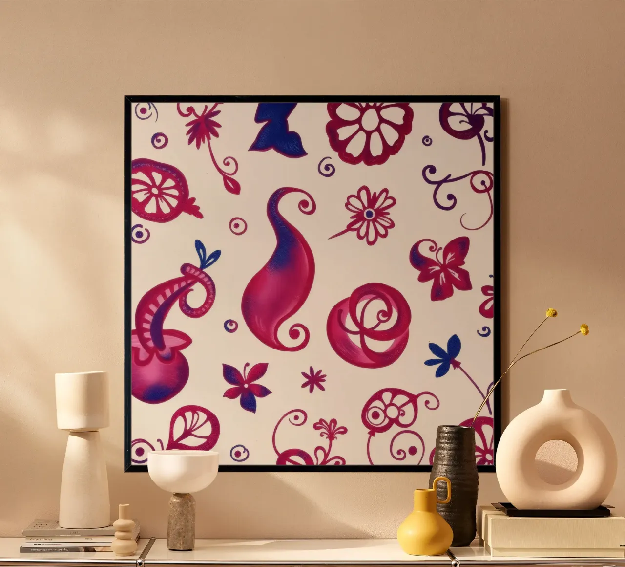 Colorful floral patterns create an artistic background hahnemühle by DesignDoodle