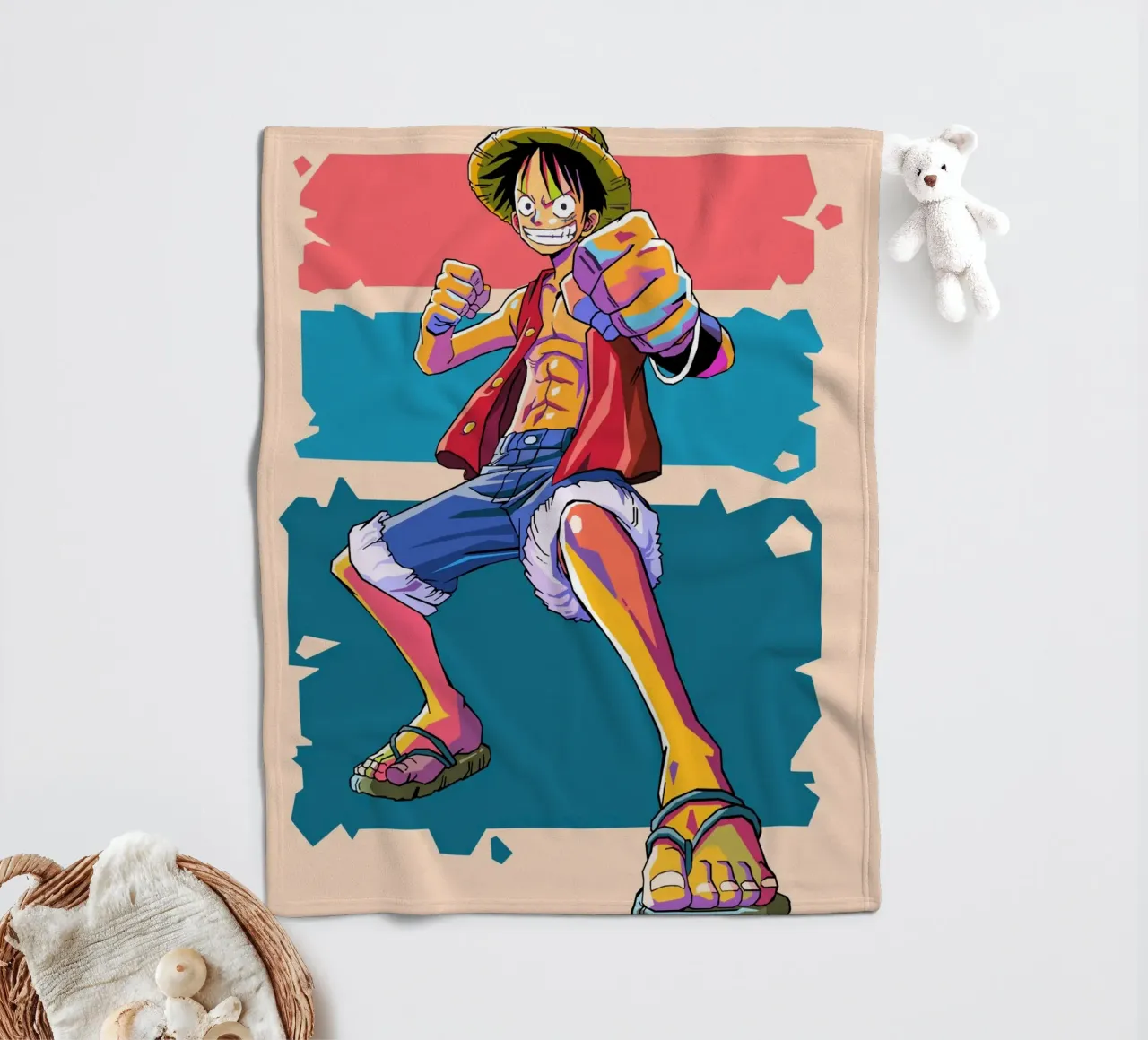 Monkey D Luffy einteilig Fleecedecke von Hantamrata