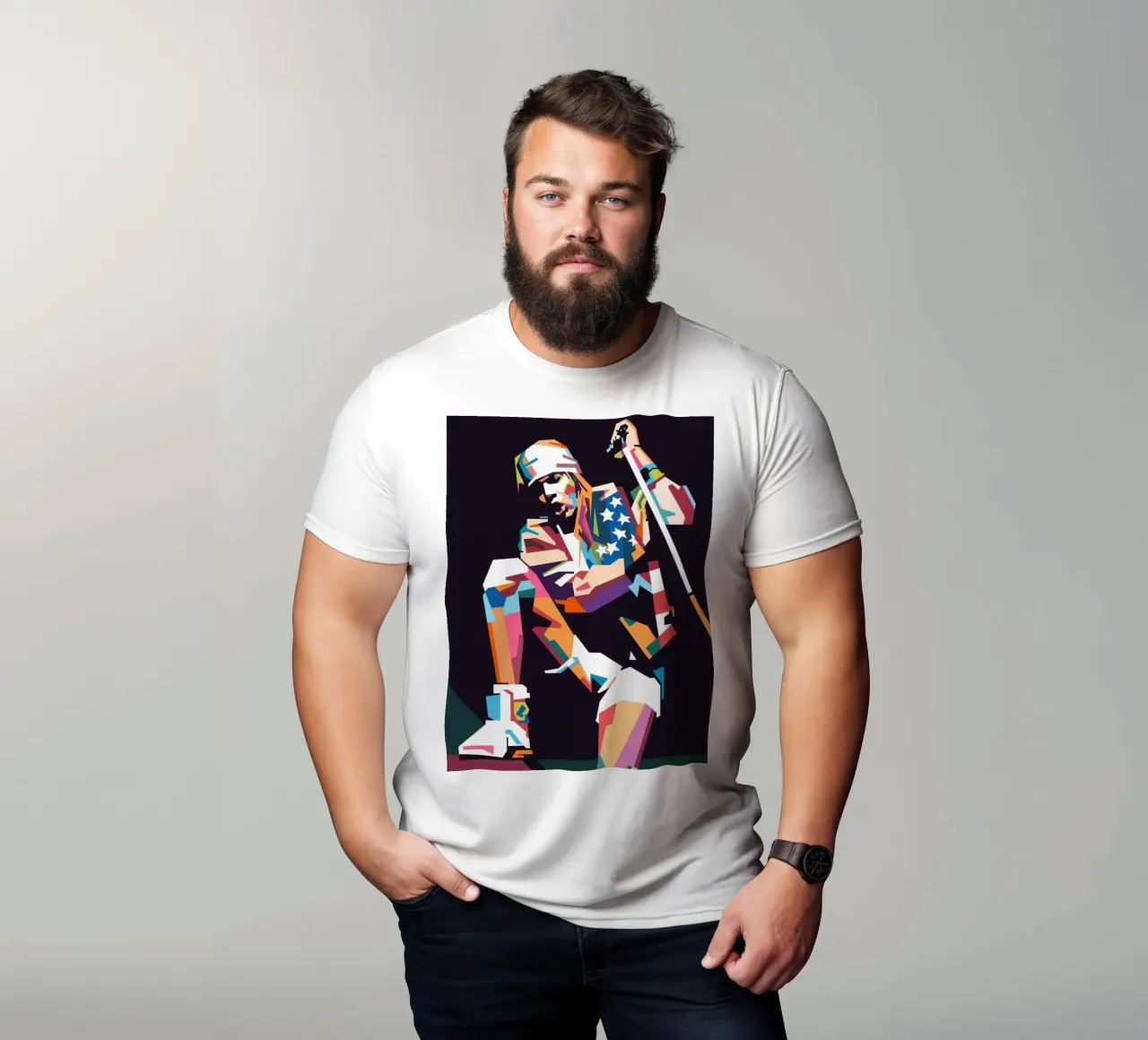 Axl Rose Pop Art Porträt T-Shirt von Hantamrata