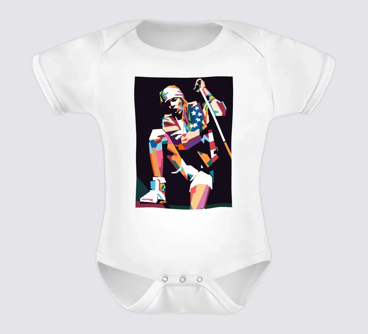 Ritratto pop art di Axl Rose body neonato maniche corte da Hantamrata