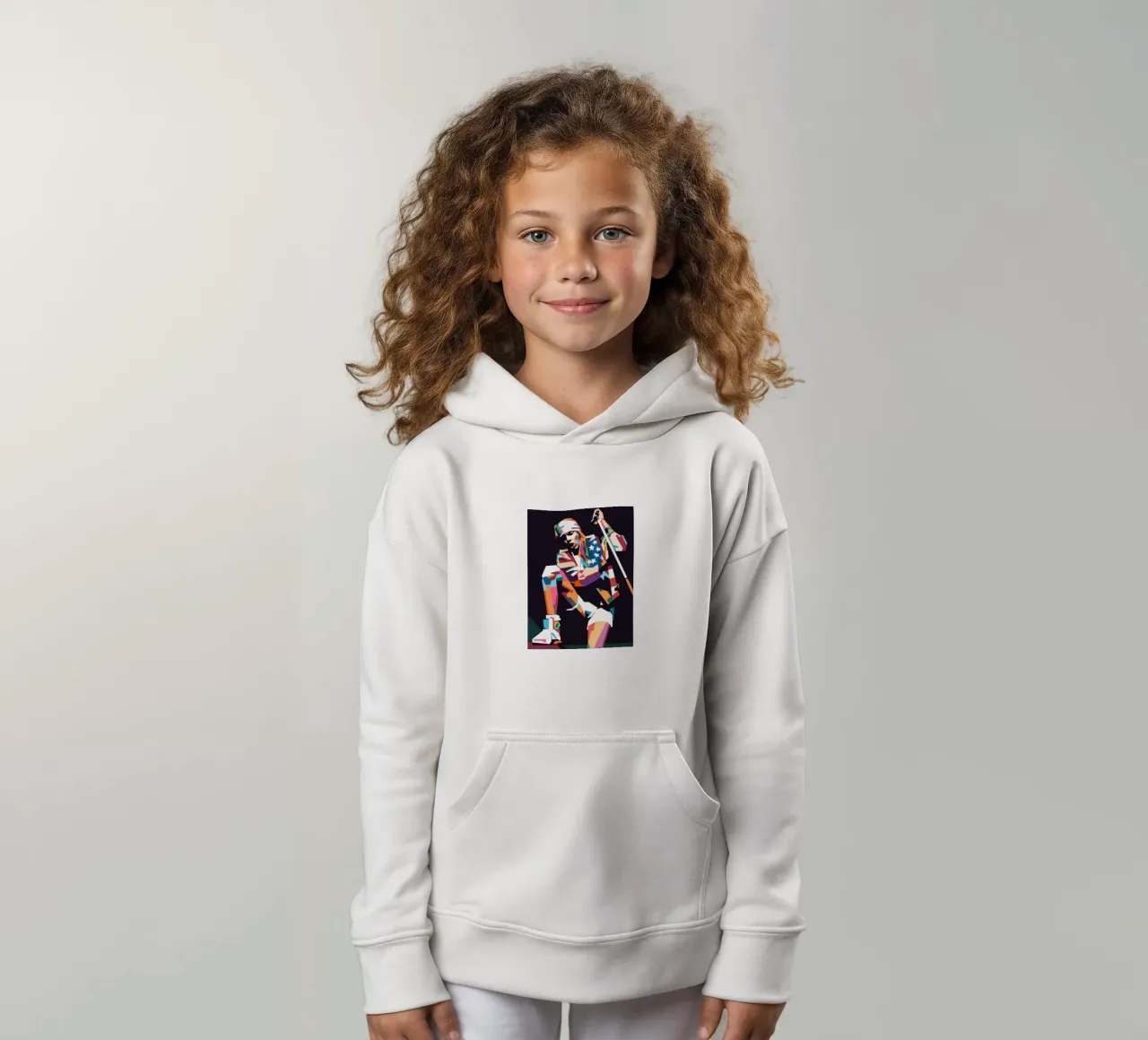 Ritratto pop art di Axl Rose felpa bambino con cappuccio da Hantamrata
