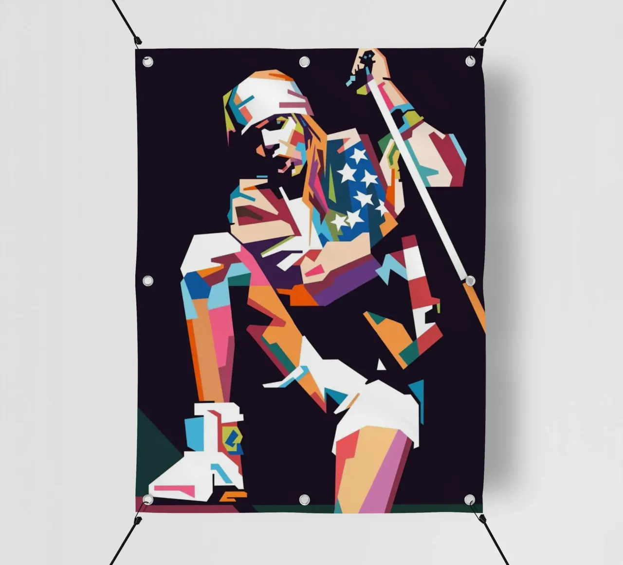 Ritratto pop art di Axl Rose telo in pvc da Hantamrata
