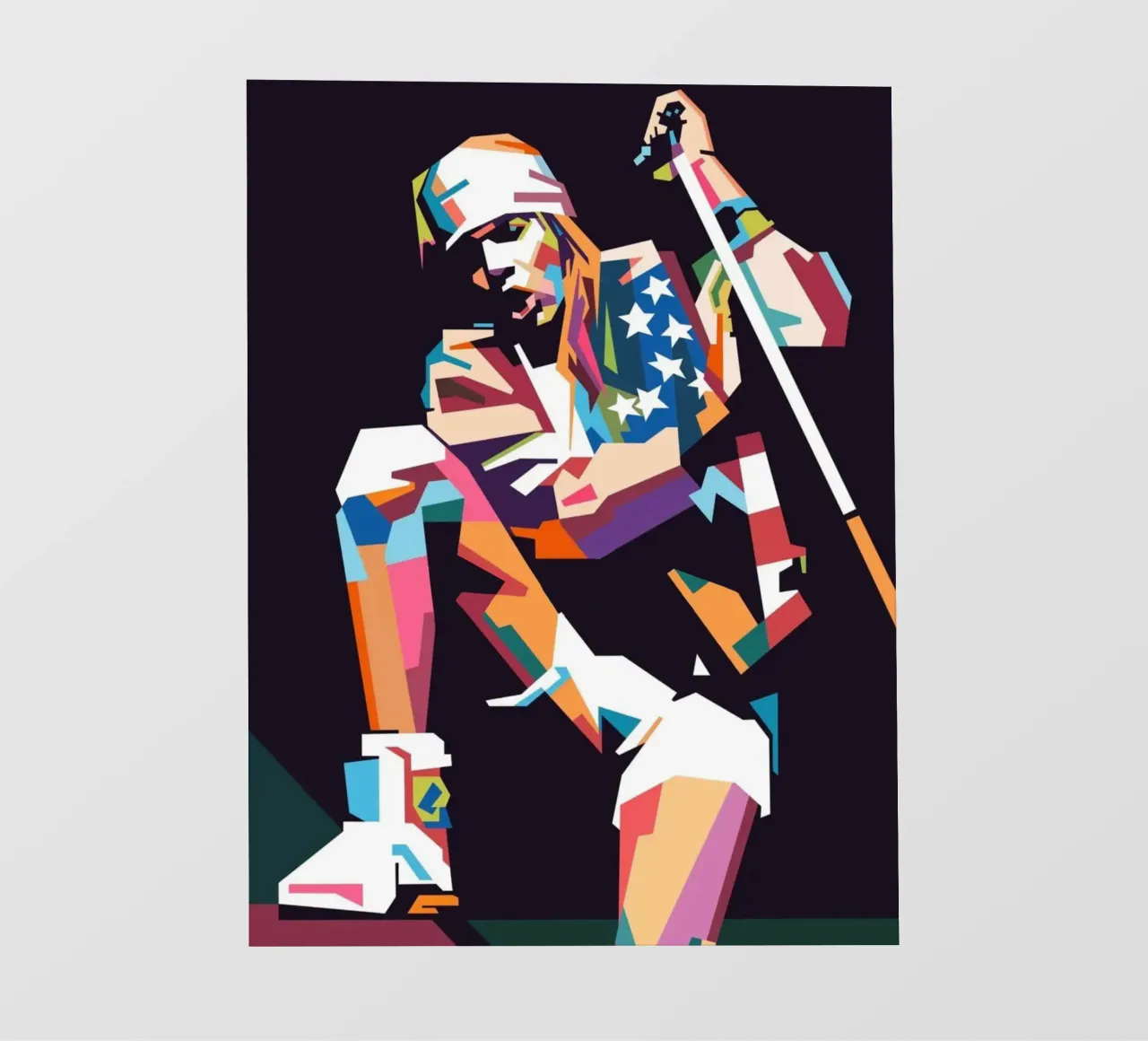 Ritratto pop art di Axl Rose telo in pvc da Hantamrata