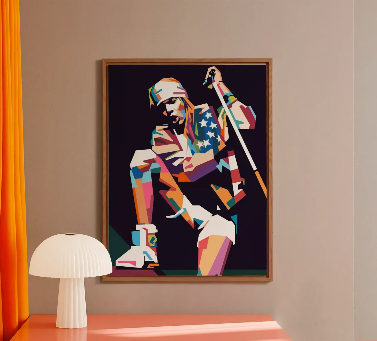 Ritratto pop art di Axl Rose alluminio dibond da Hantamrata
