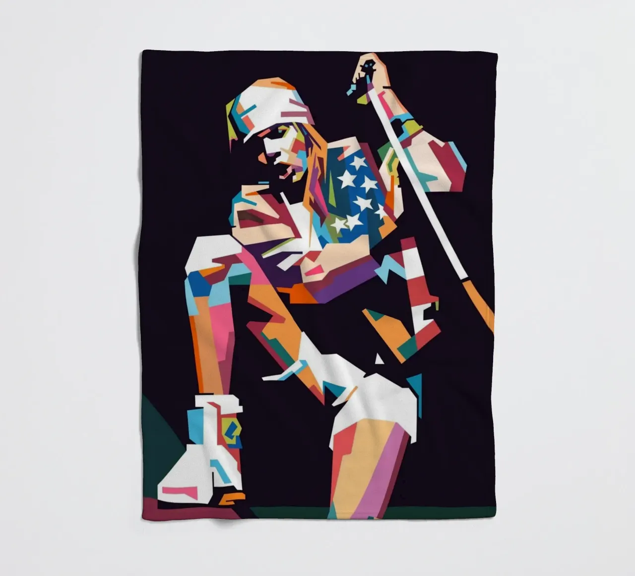 Ritratto pop art di Axl Rose coperta in pile da Hantamrata