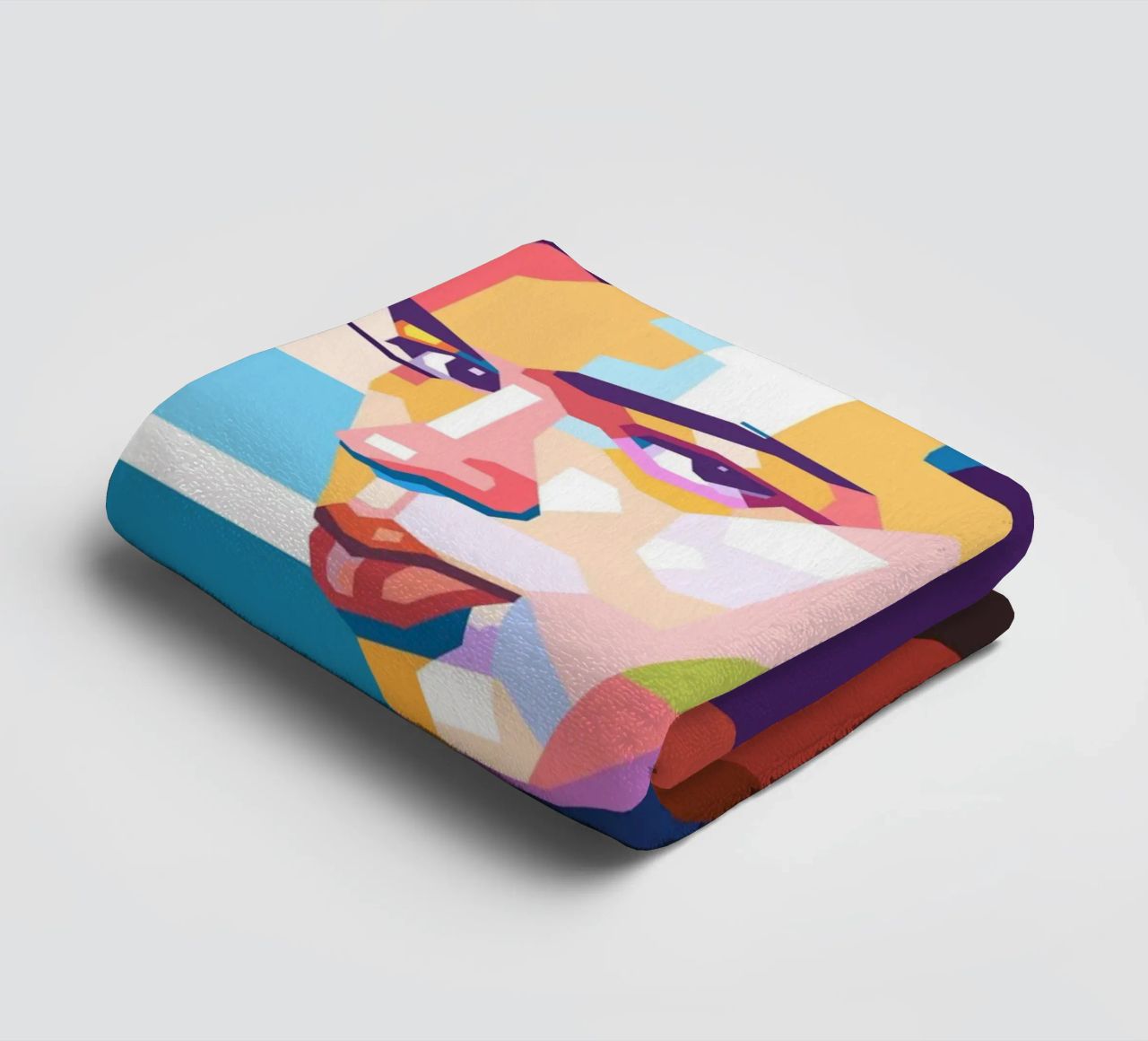 Elliot James Reay pop art portrait towel by Hantamrata