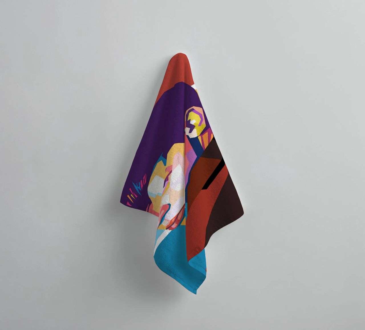 Elliot James Reay pop art portrait towel by Hantamrata