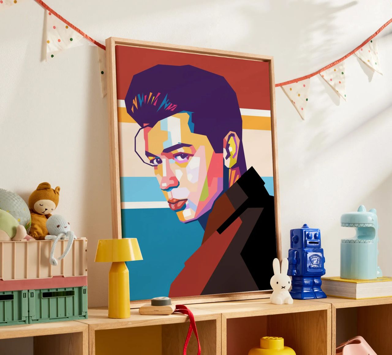 Elliot James Reay pop art portrait canvas by Hantamrata