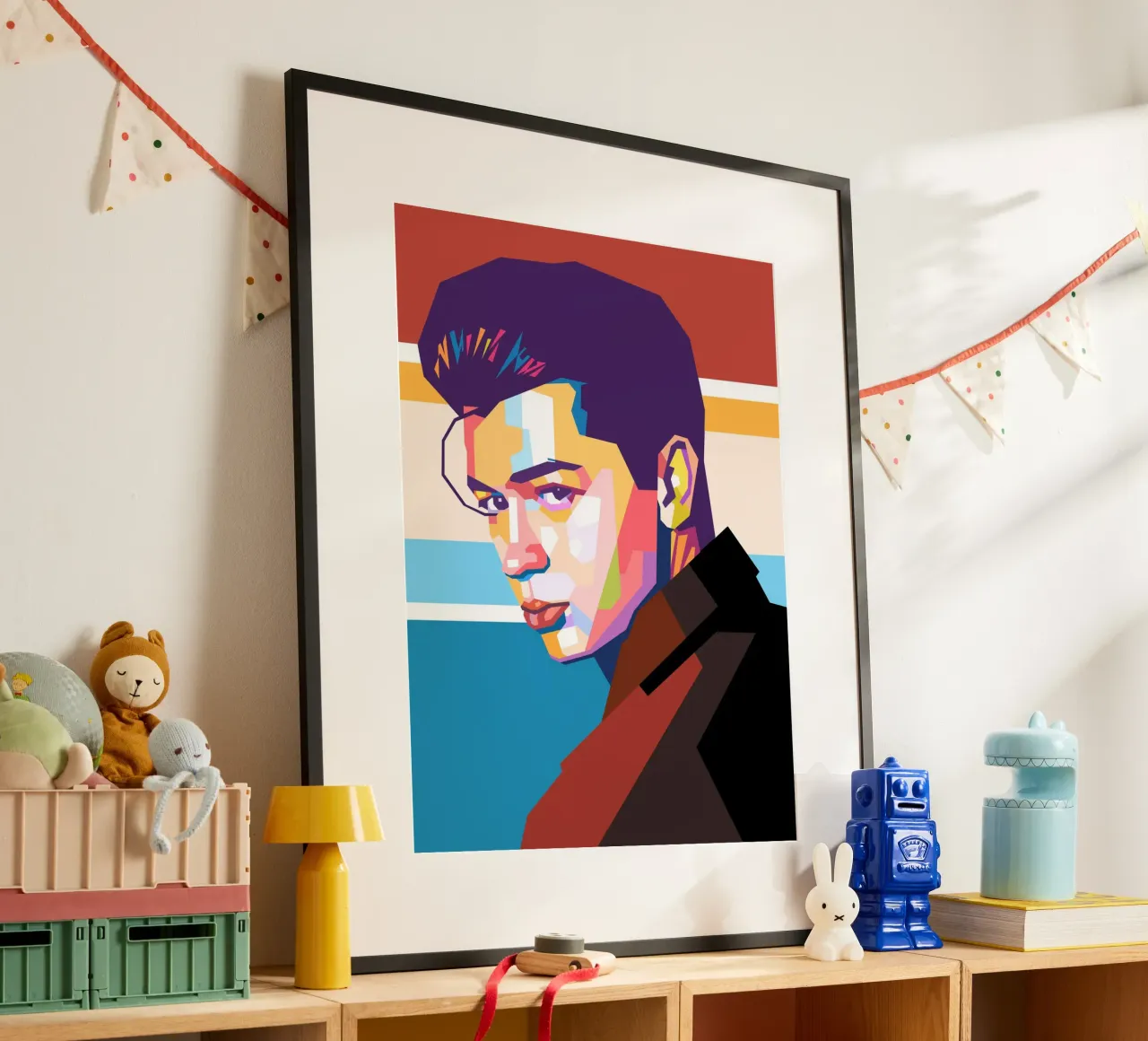 Elliot James Reay ritratto pop art poster da Hantamrata