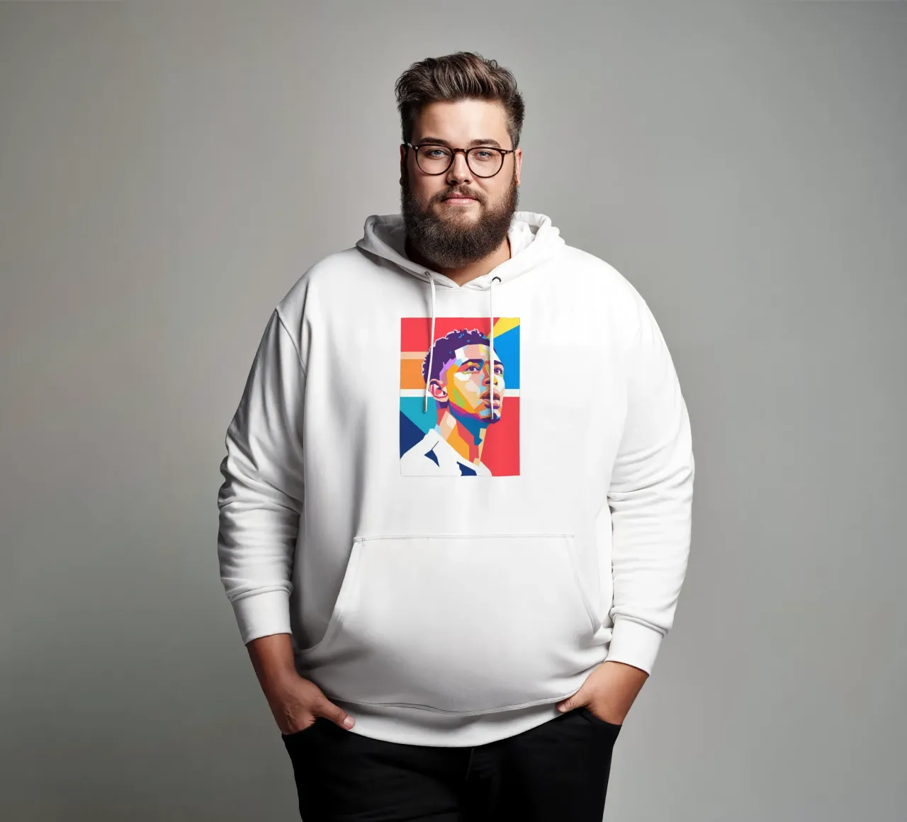 Jude Bellingham pop art portrait felpa con cappuccio da Hantamrata