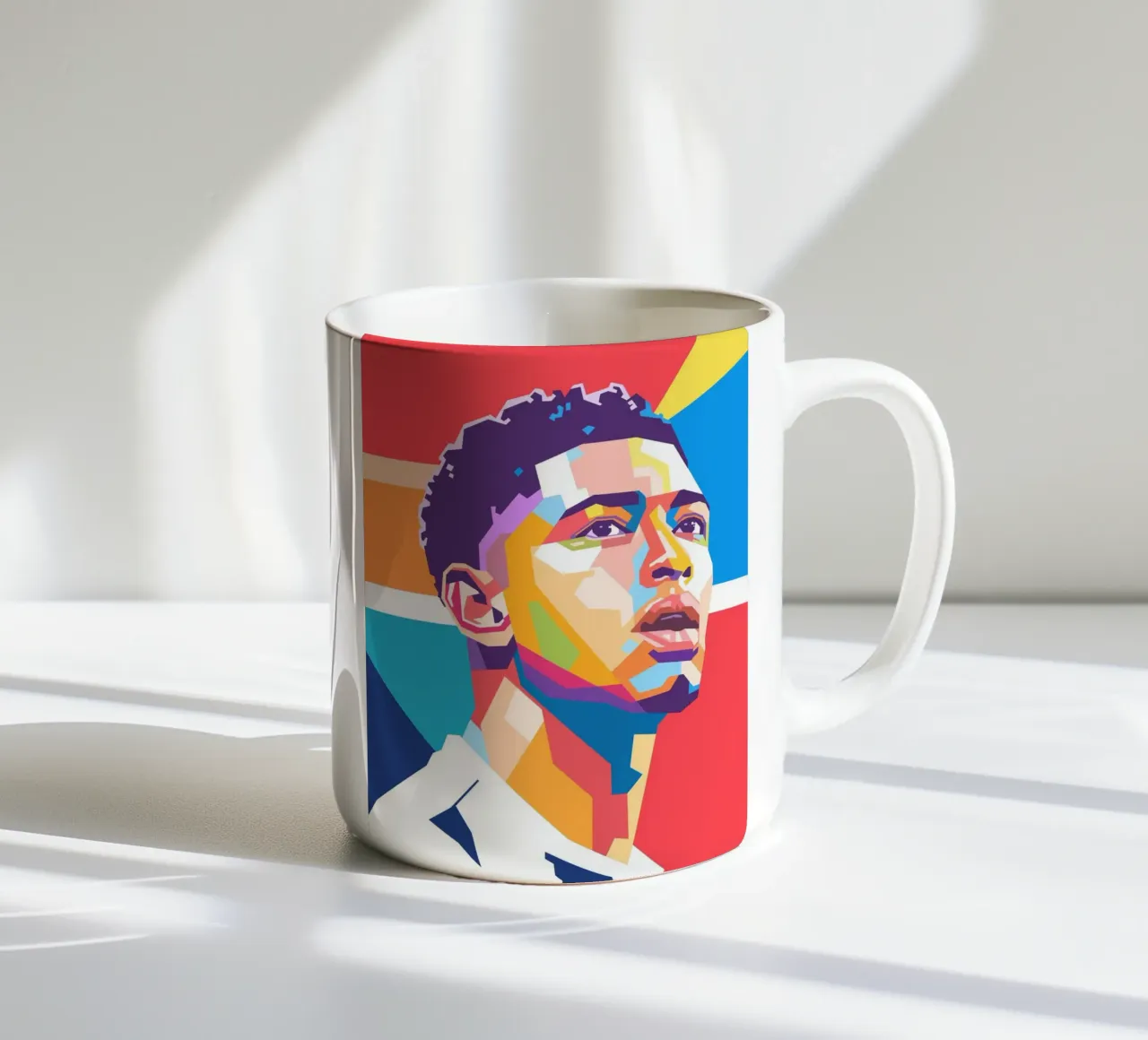 Jude Bellingham pop art portrait tazza in ceramica da Hantamrata