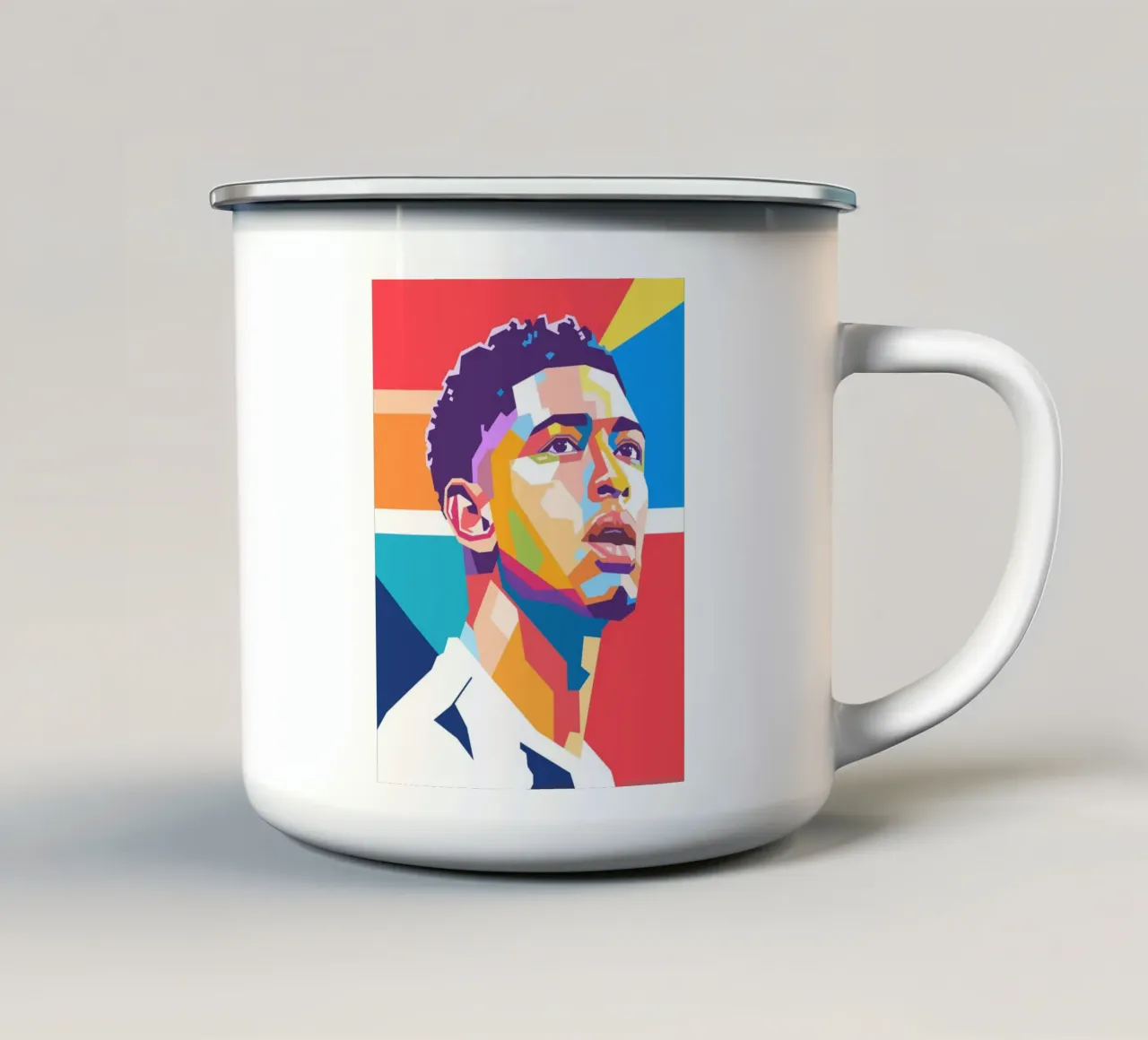 Jude Bellingham pop art portrait tazza in smalto da Hantamrata
