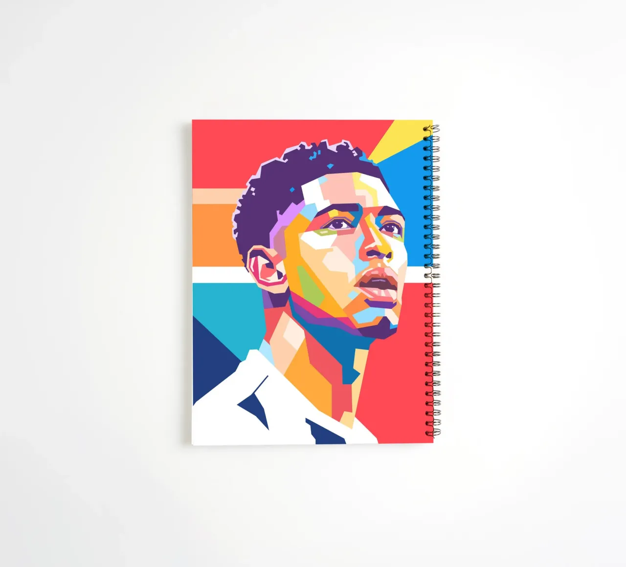 Jude Bellingham pop art portrait spiral notebook by Hantamrata