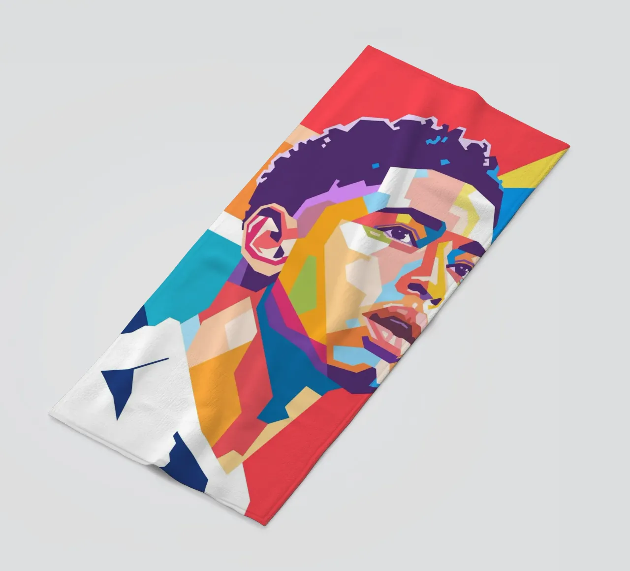 Jude Bellingham pop art portrait beach towel by Hantamrata