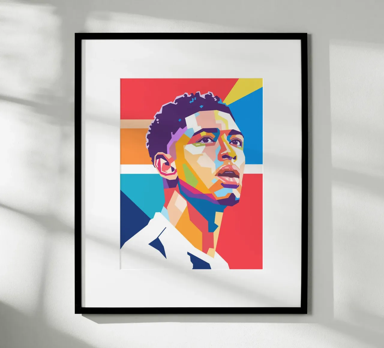 Jude Bellingham pop art portrait poster con telaio in alluminio da Hantamrata
