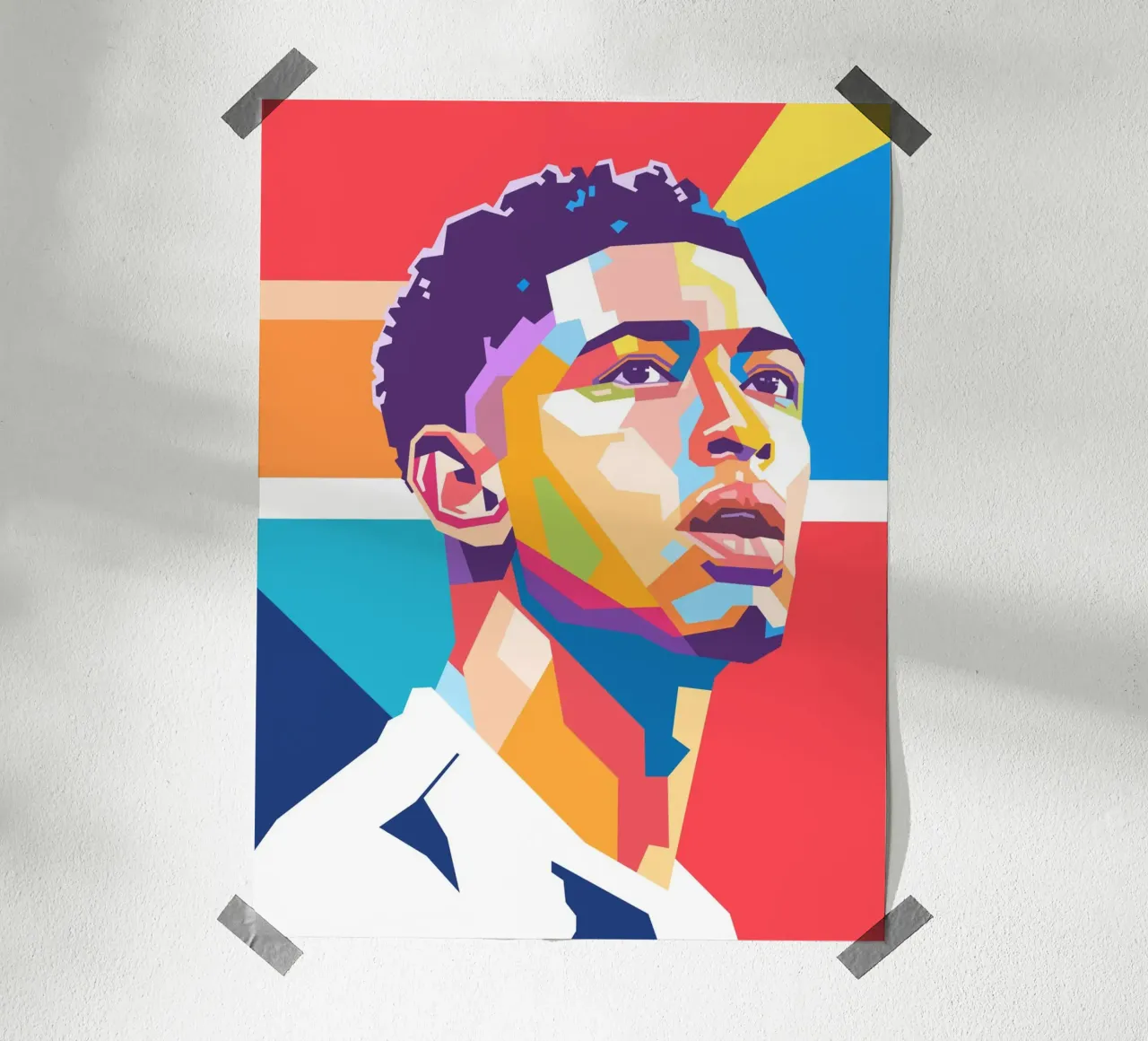 Jude Bellingham pop art portrait poster con telaio in alluminio da Hantamrata