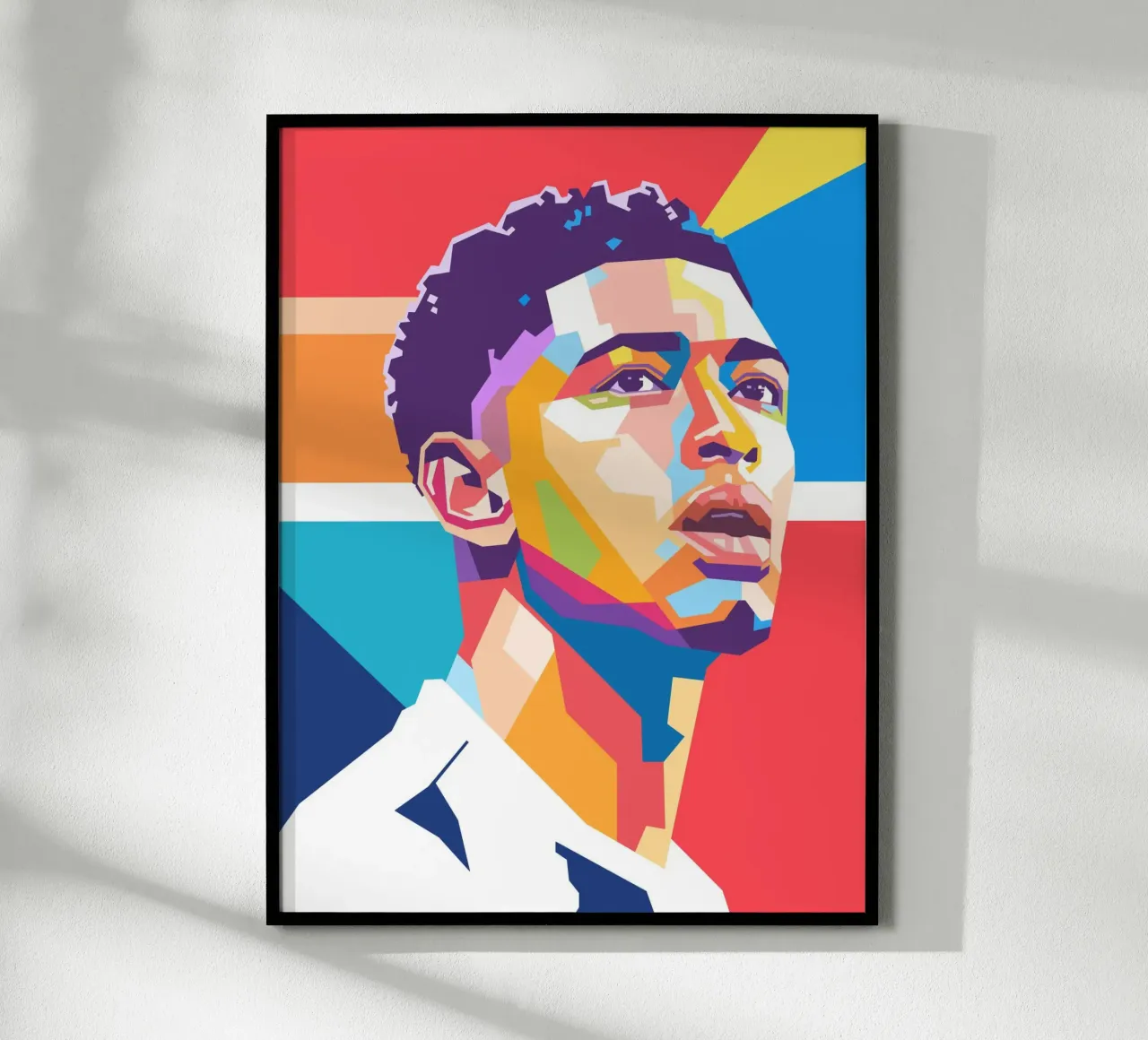 Jude Bellingham pop art portrait poster con telaio in alluminio da Hantamrata