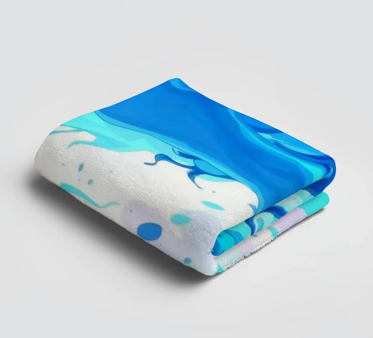 Vibrant underwater fantasy with flowing blue lines towel by DesignDoodle
