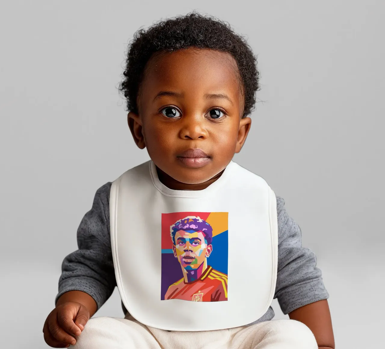 Lamine Yamal pop art portrait bavaglino da Hantamrata