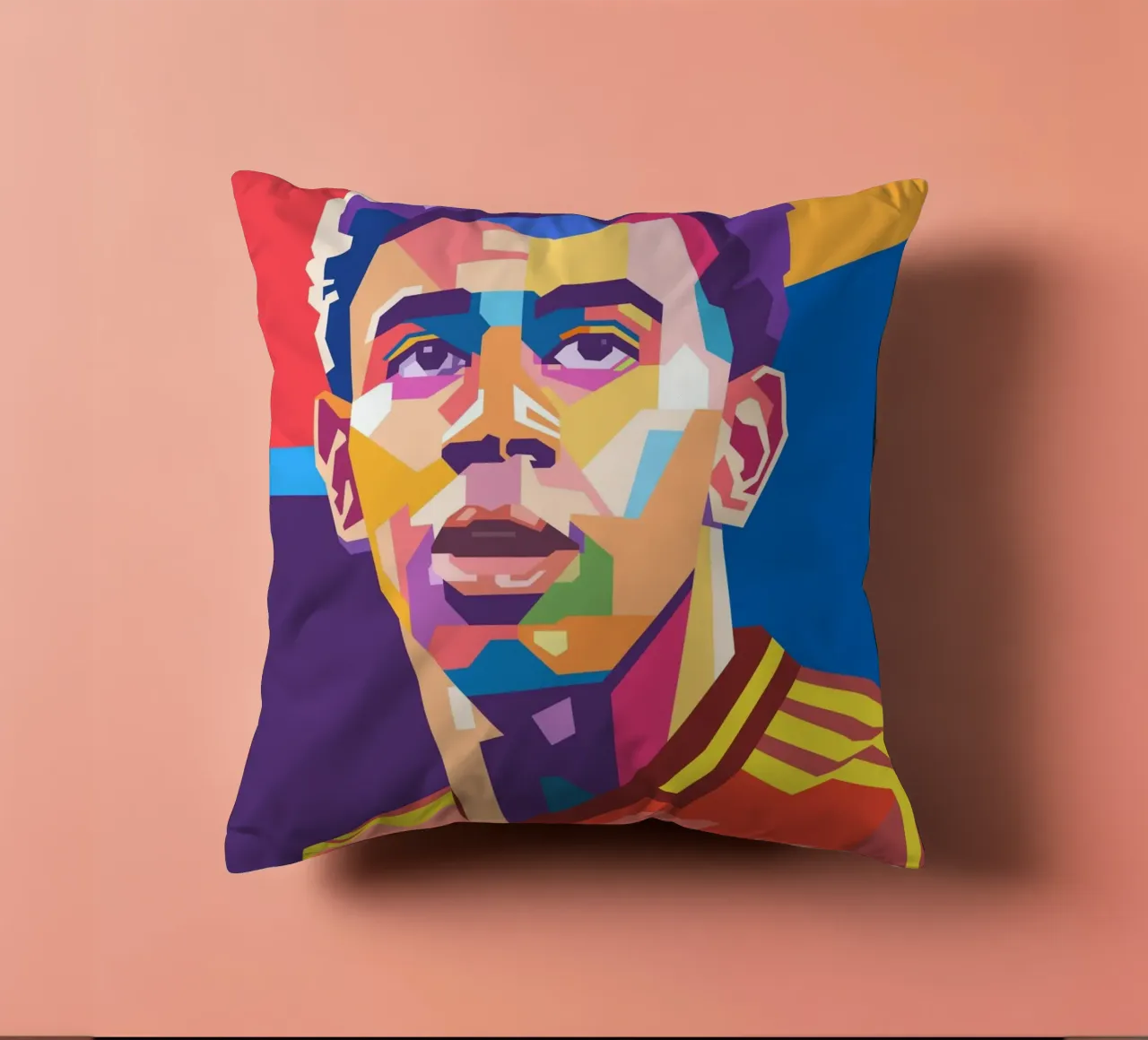 Lamine Yamal pop art portrait cuscino da Hantamrata
