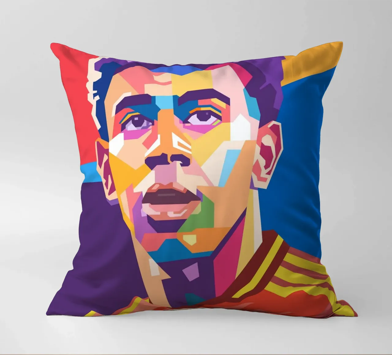 Lamine Yamal pop art portrait cuscino da Hantamrata