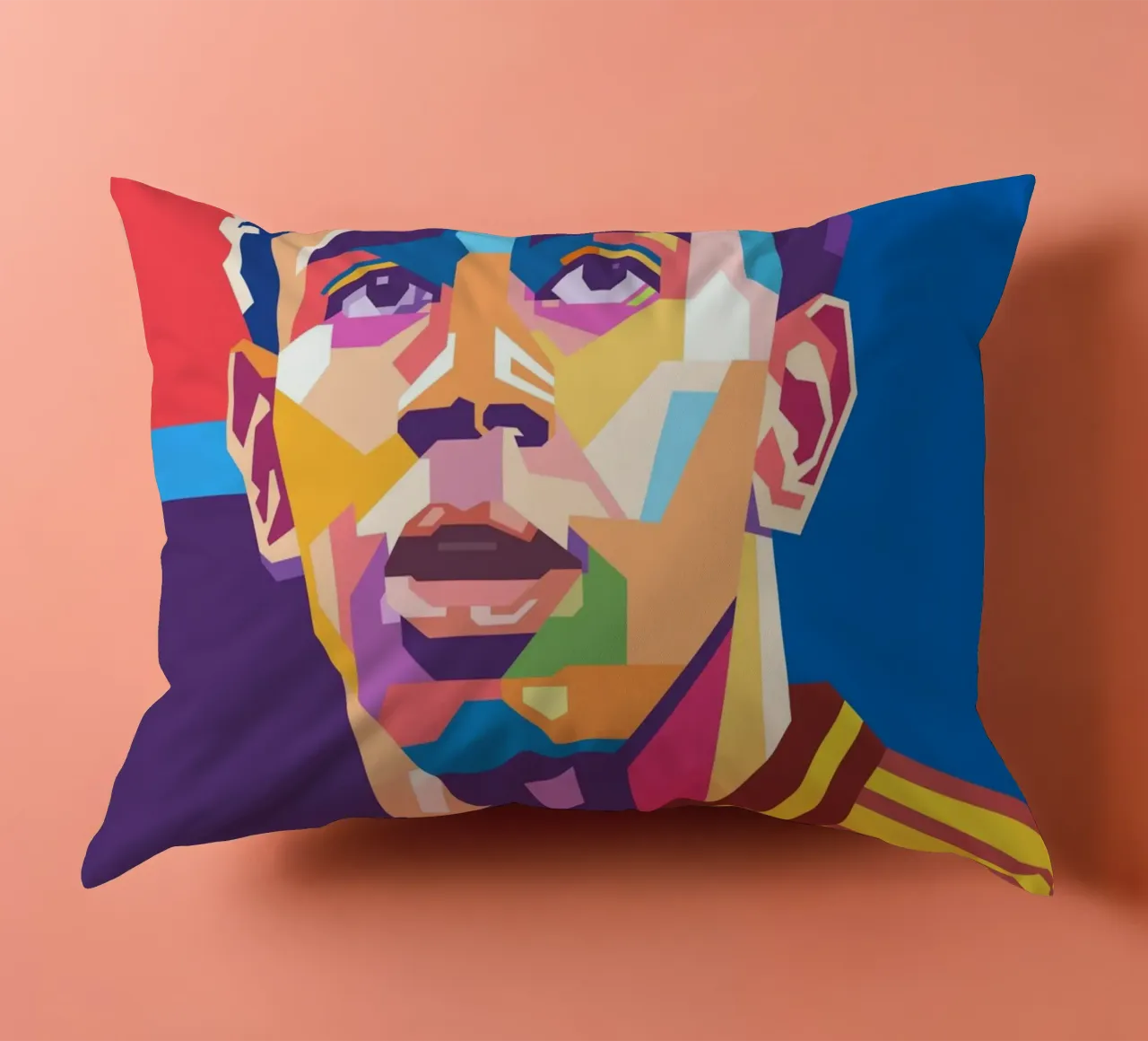 Lamine Yamal pop art portrait cuscino da Hantamrata