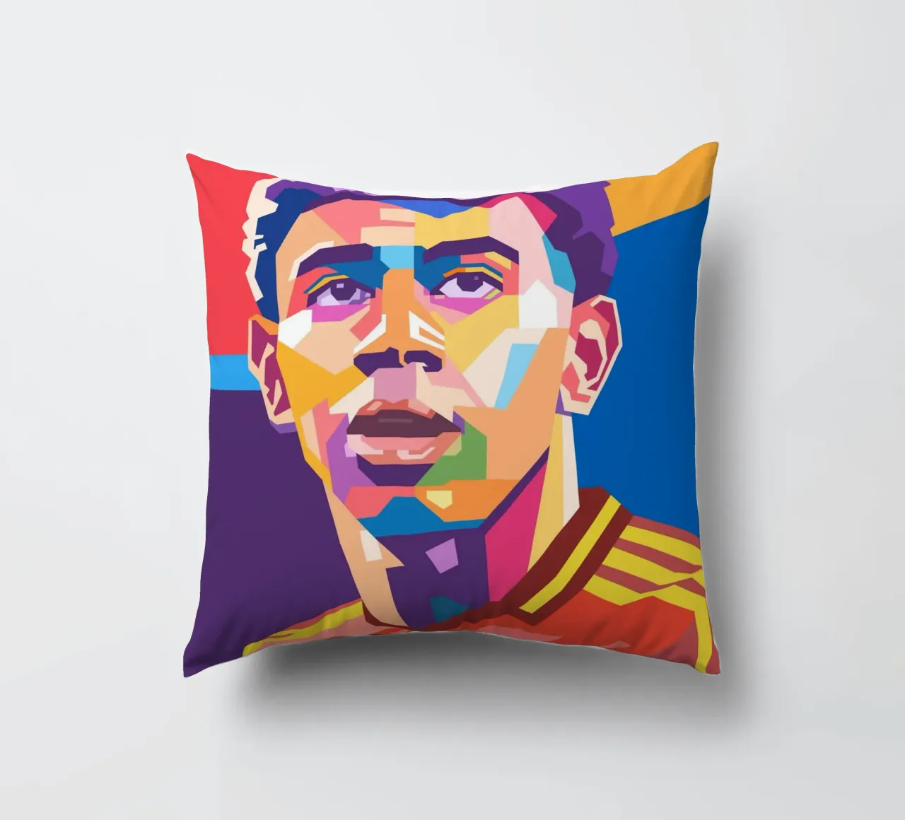 Lamine Yamal pop art portrait cuscino da Hantamrata