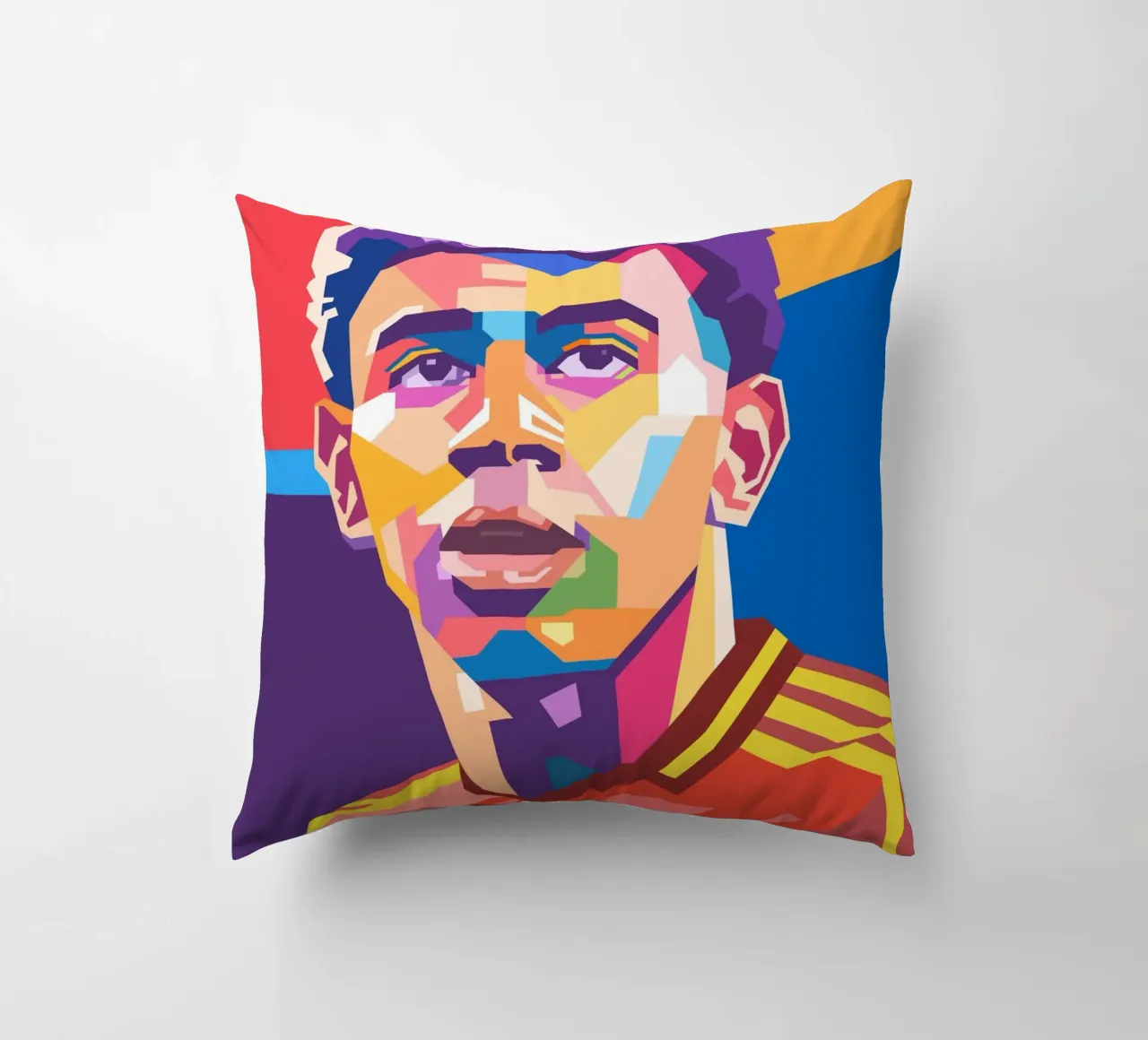 Lamine Yamal pop art portrait cuscino da Hantamrata