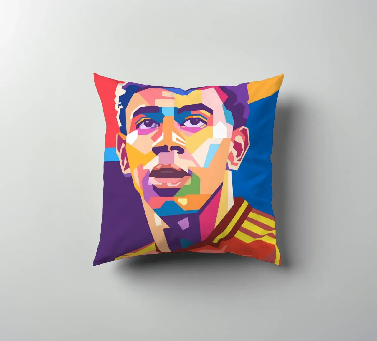Lamine Yamal pop art portrait cuscino da Hantamrata