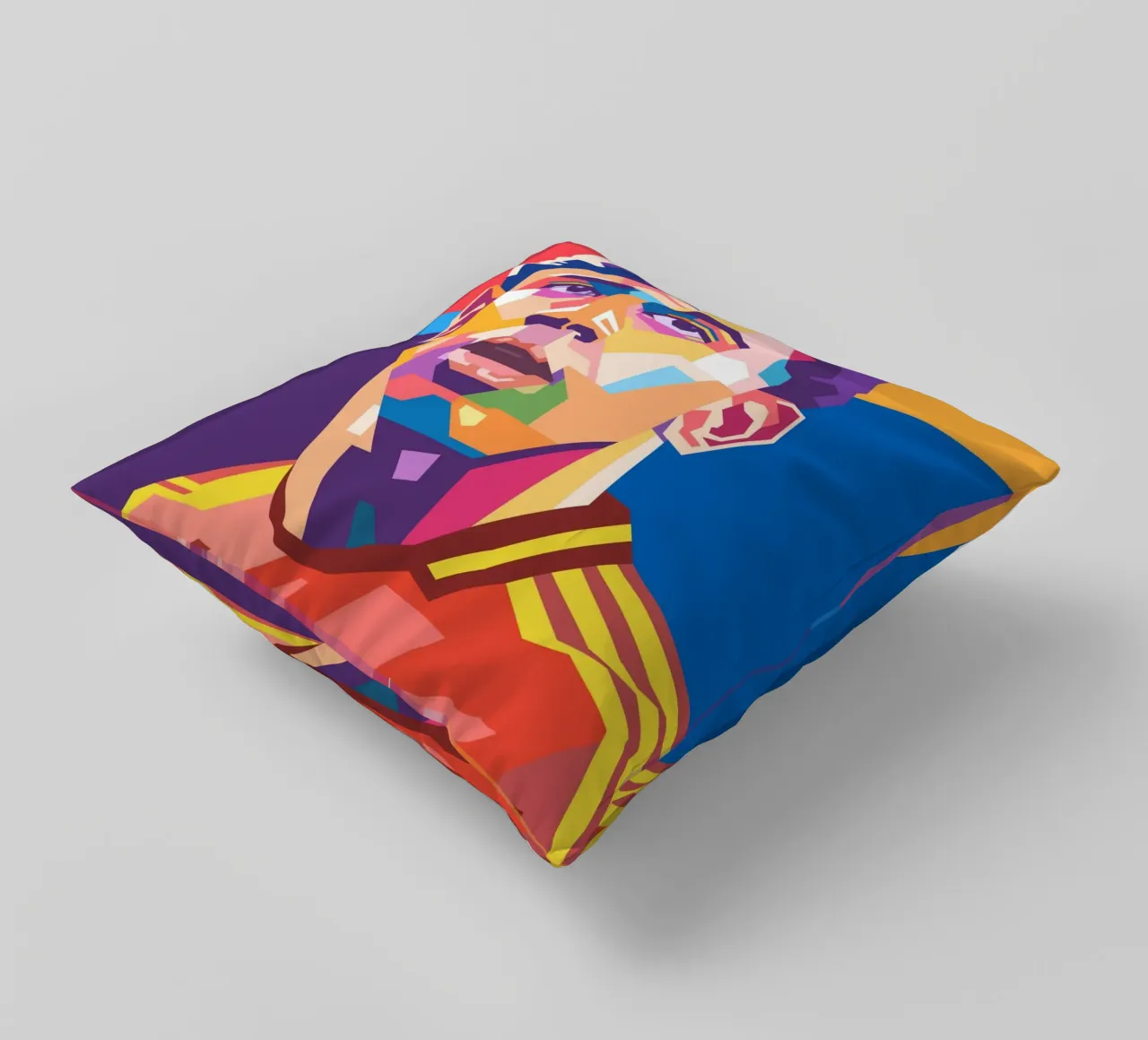 Lamine Yamal pop art portrait cuscino da Hantamrata