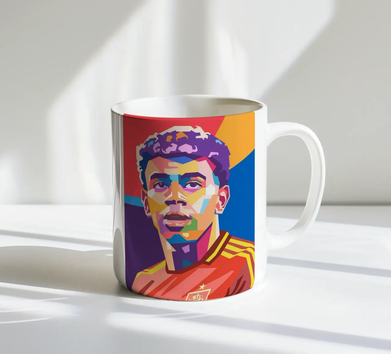 Lamine Yamal pop art portrait tazza in ceramica da Hantamrata