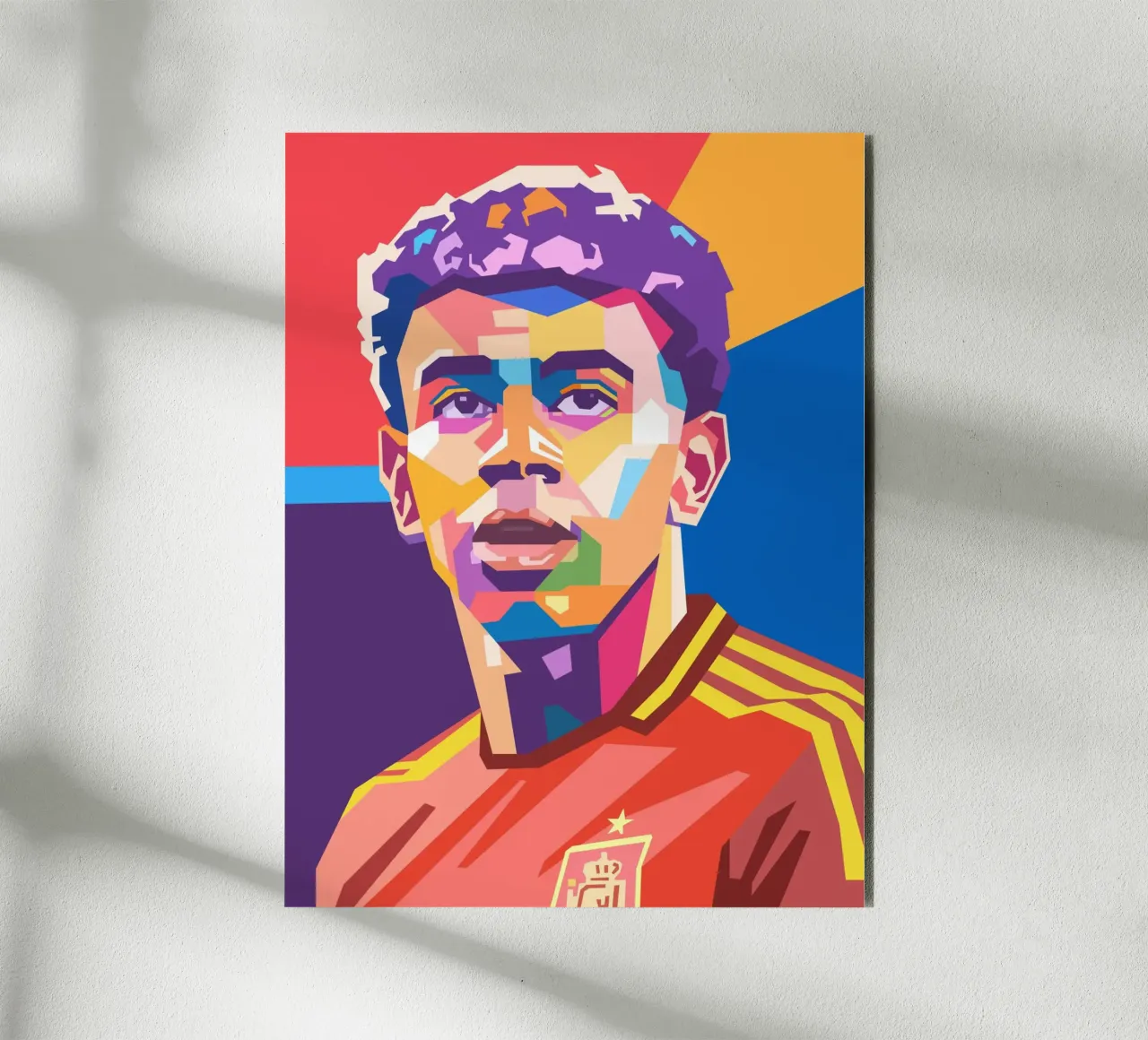 Lamine Yamal pop art portrait alluminio dibond da Hantamrata