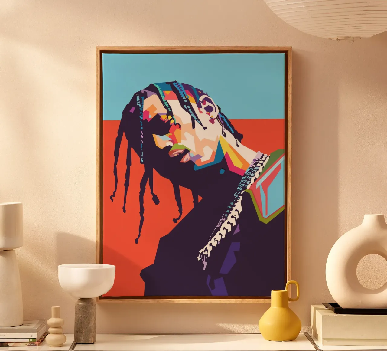 Travis Scott hiphop tela con Cornice a cassetta da Hantamrata
