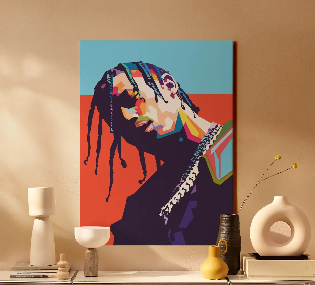 Travis Scott hiphop tela con Cornice a cassetta da Hantamrata