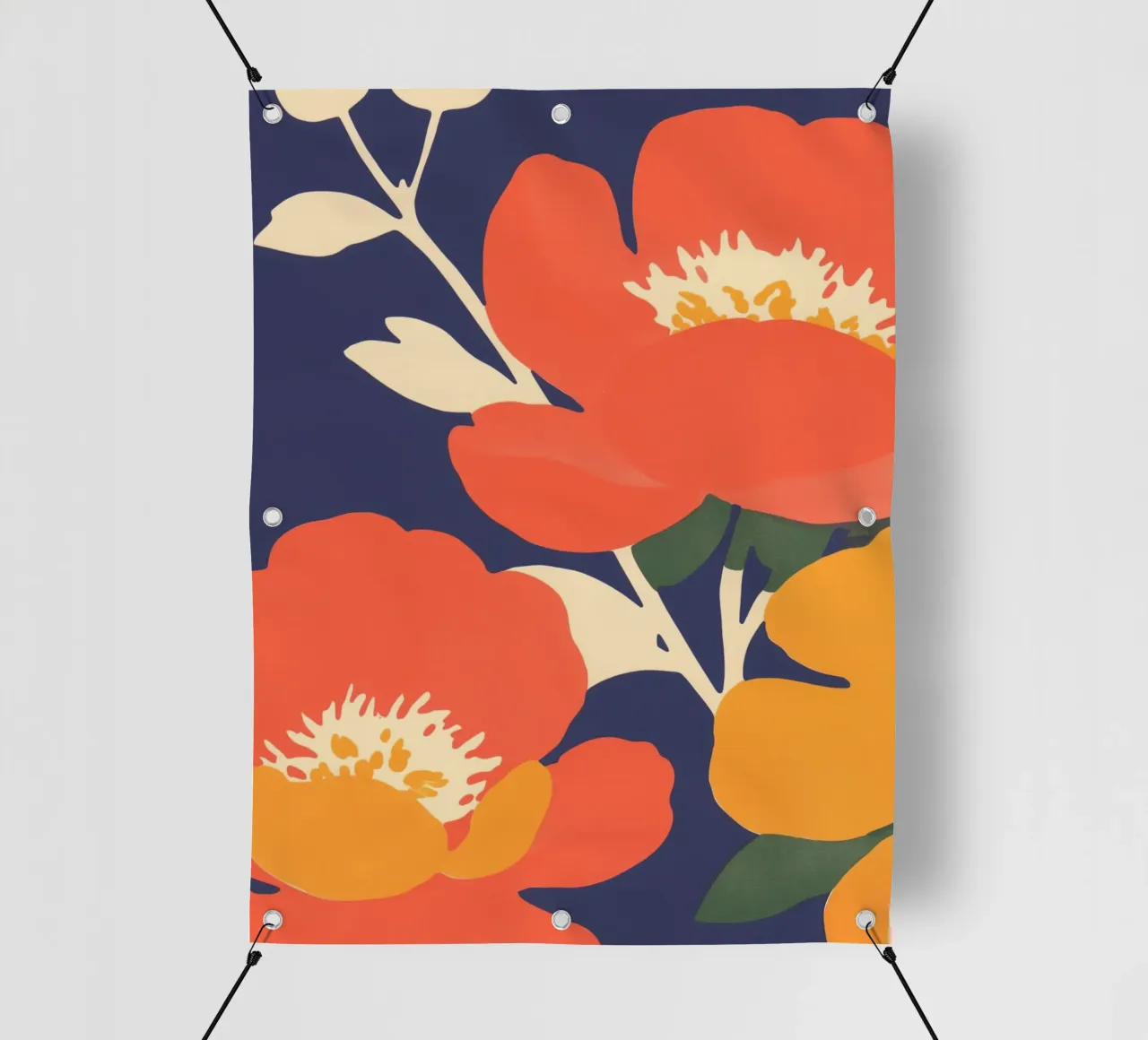 Fascino del mercato dei fiori arancione telo in pvc da Carinaprint