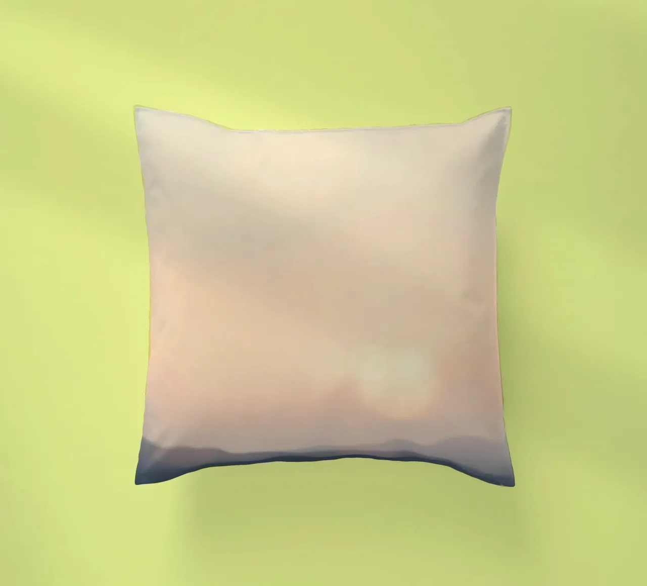 Sunset casting a warm glow over distant mountains and cloude decorative cushion by DesignDoodle
