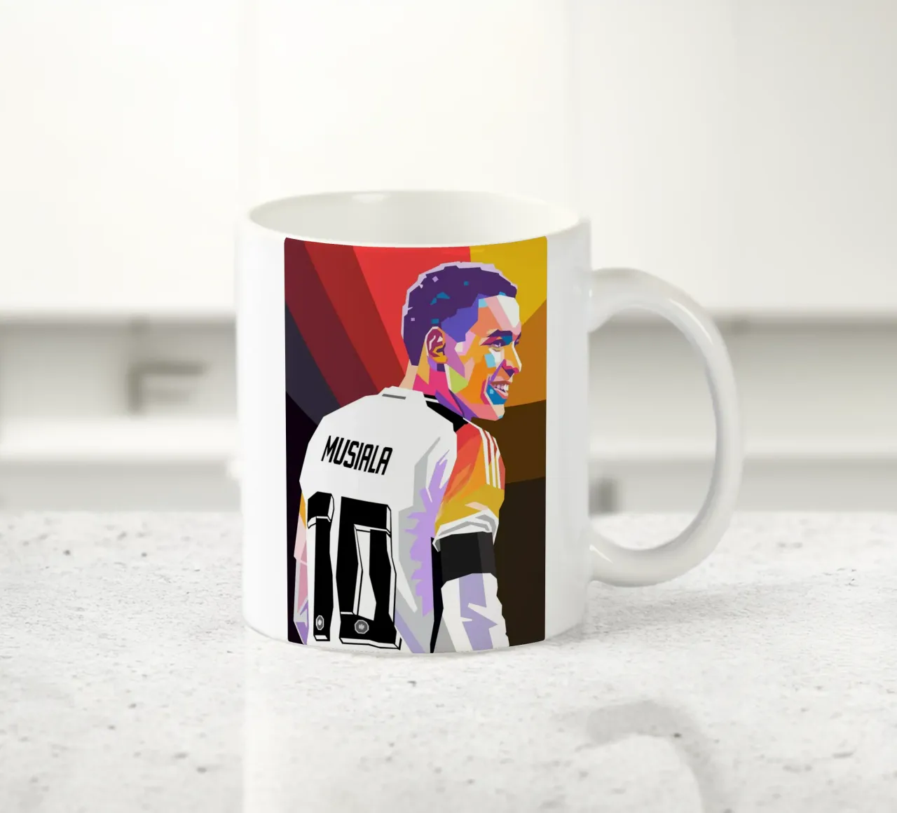 Jamal Musiala pop art tazza in ceramica da Hantamrata