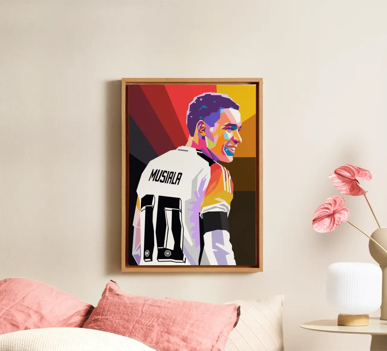 Jamal Musiala pop art tela con Cornice a cassetta da Hantamrata