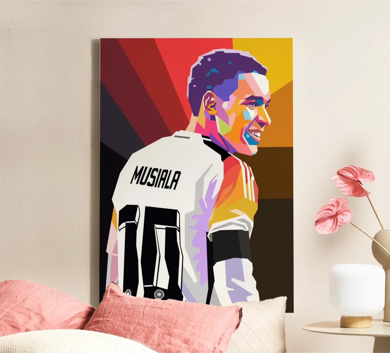Jamal Musiala pop art tela con Cornice a cassetta da Hantamrata