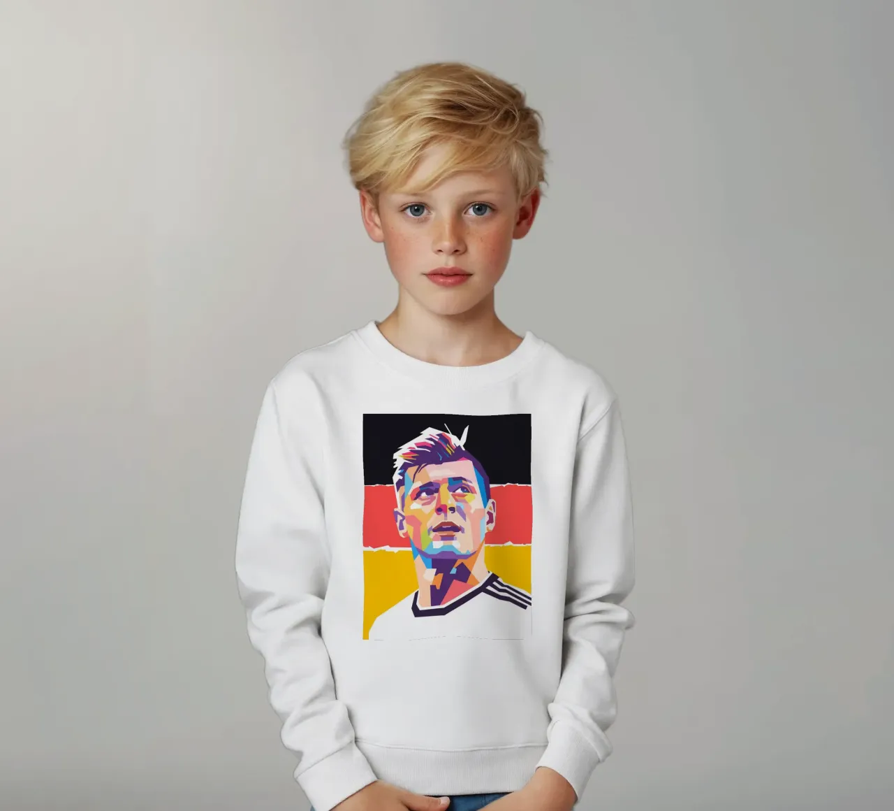 Tony Kroos ritratto pop art felpa bambino da Hantamrata