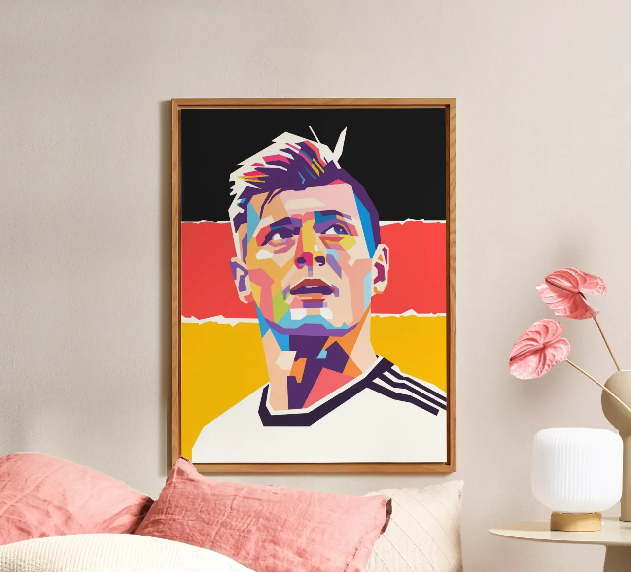 Tony Kroos ritratto pop art alluminio dibond da Hantamrata